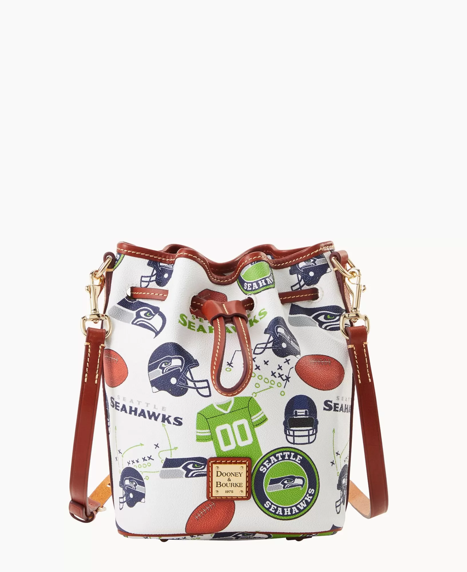 Shoulder Bags | Crossbodies>Dooney & Bourke NFL Seahawks Small Drawstring WhiteMulti