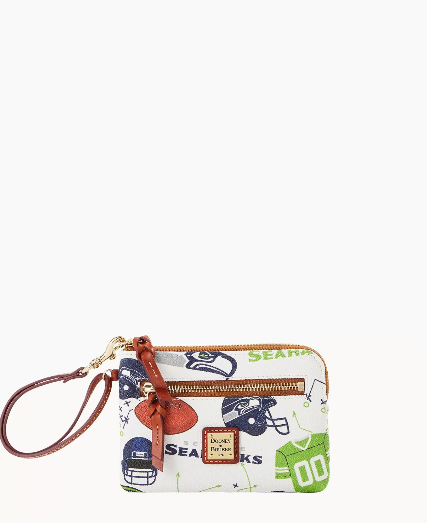 Wristlets | Wallets>Dooney & Bourke NFL Seahawks Zip Around Wristlet WhiteMulti