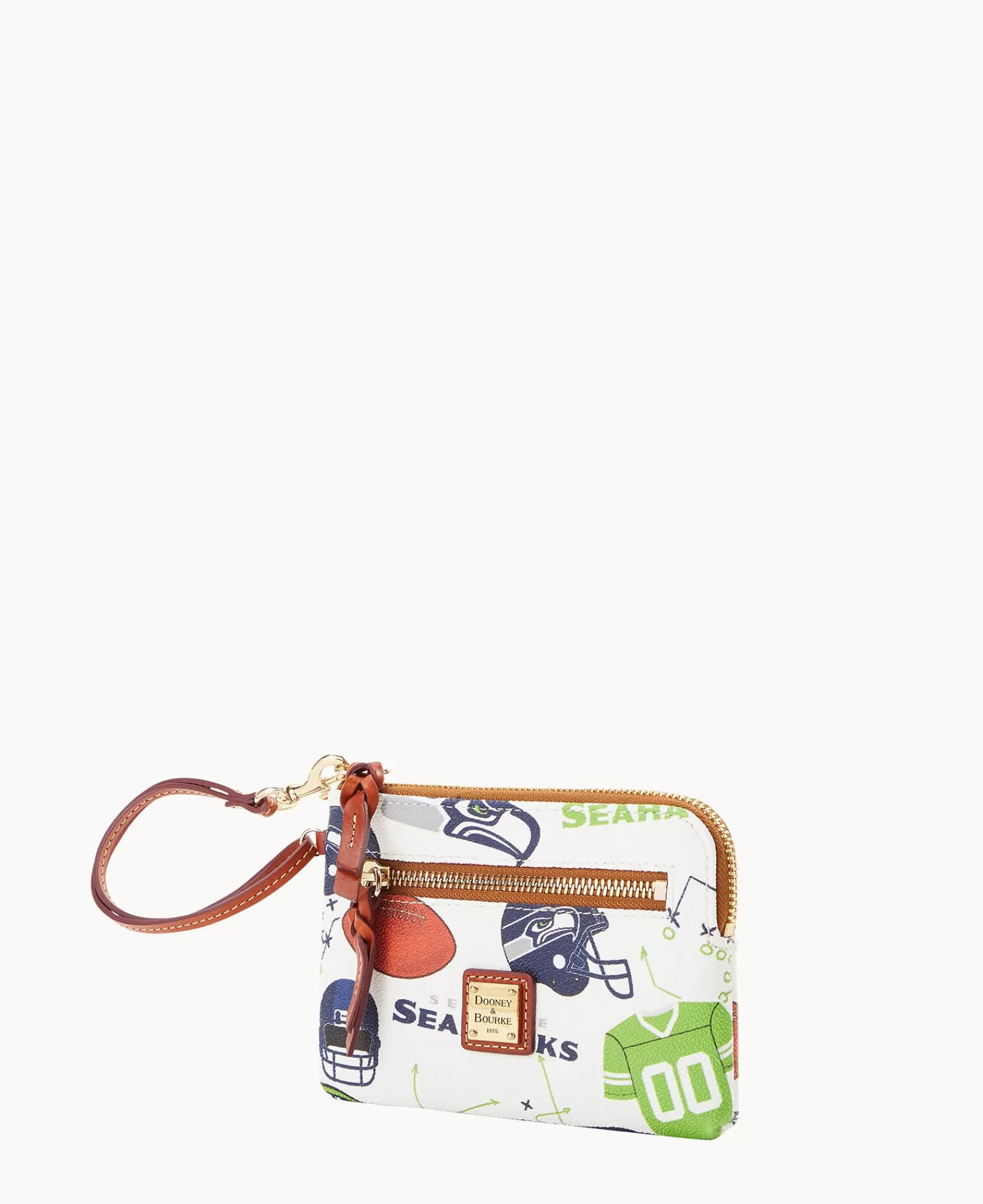 Wristlets | Wallets>Dooney & Bourke NFL Seahawks Zip Around Wristlet WhiteMulti