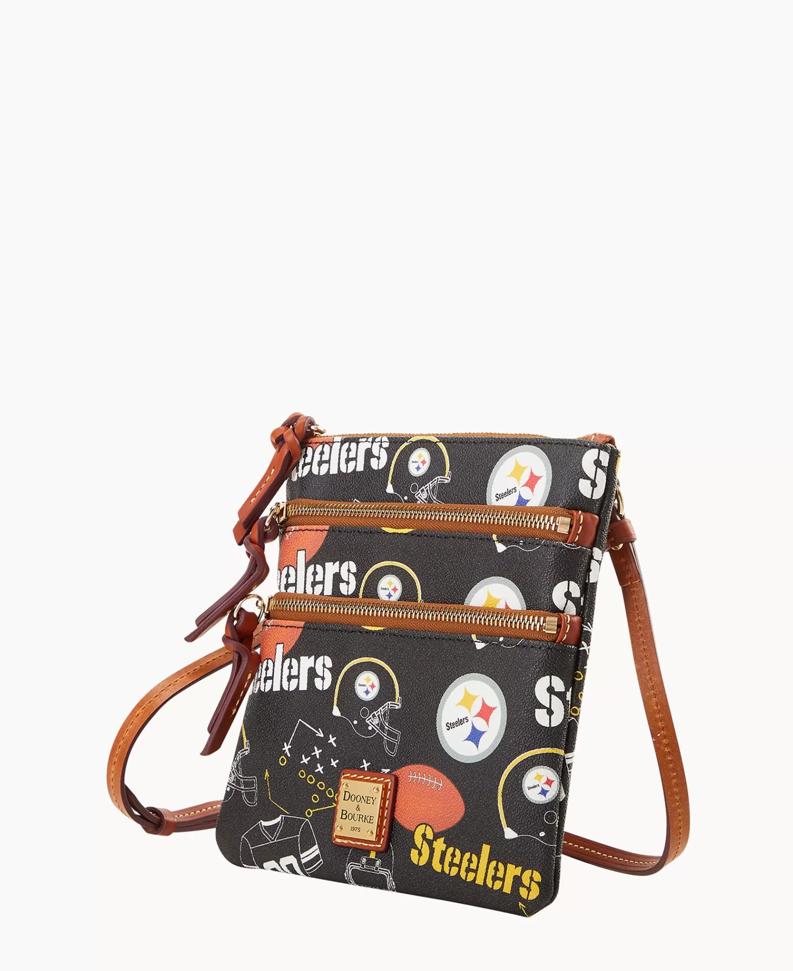 Shoulder Bags | Crossbodies>Dooney & Bourke NFL Steelers North South Triple Zip Crossbody Black