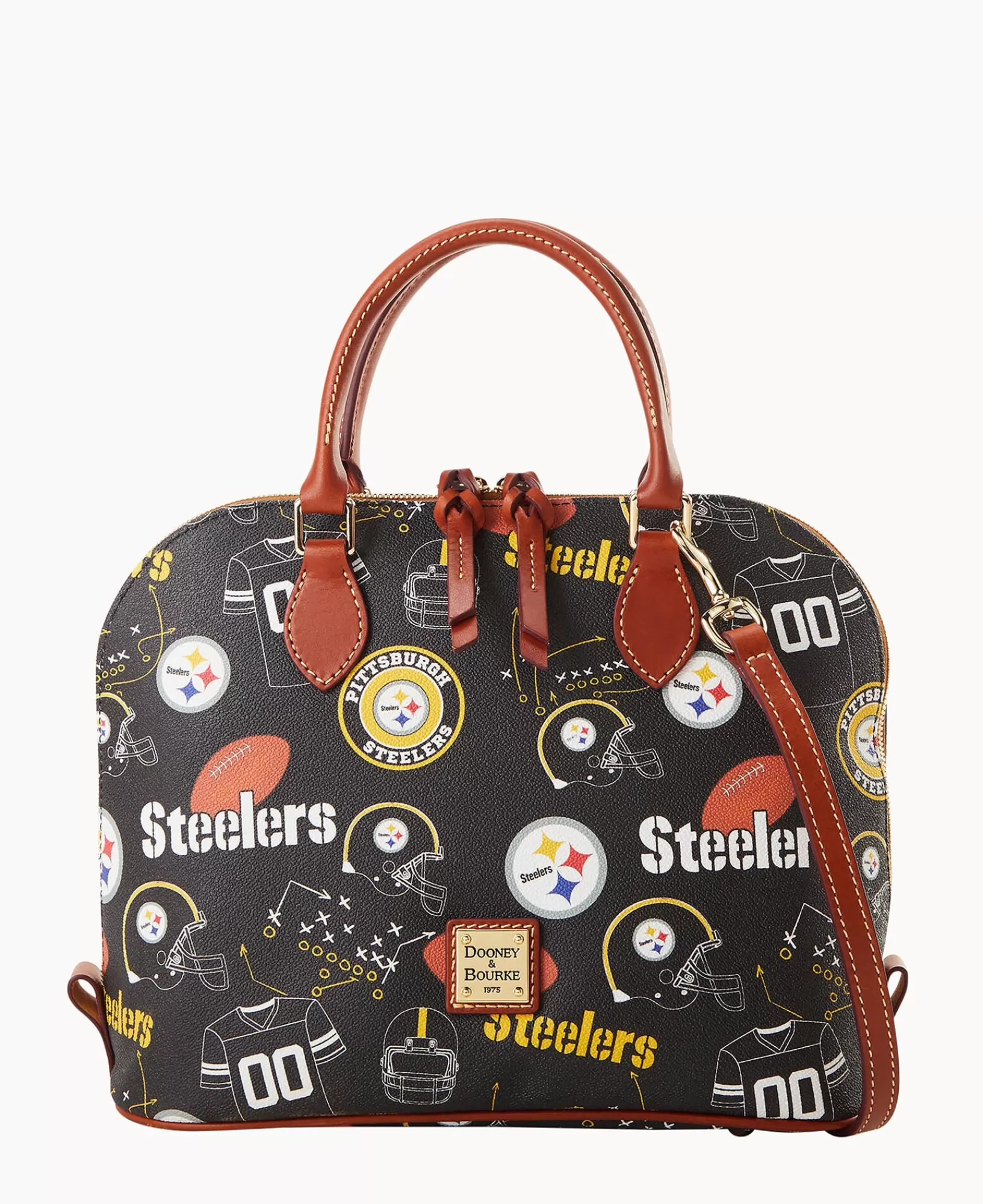 Shoulder Bags | Crossbodies>Dooney & Bourke NFL Steelers Zip Zip Satchel Black