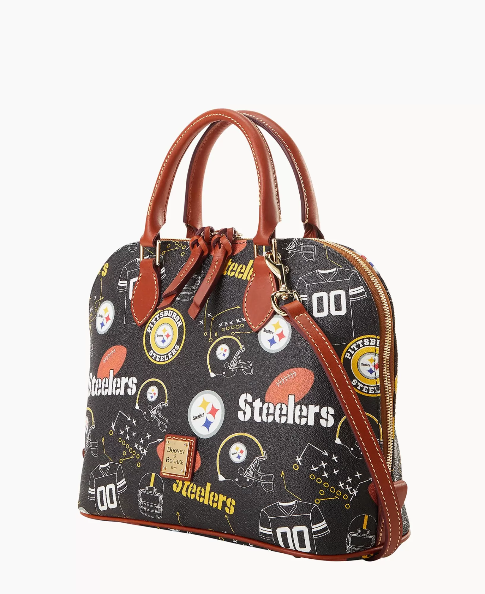 Shoulder Bags | Crossbodies>Dooney & Bourke NFL Steelers Zip Zip Satchel Black