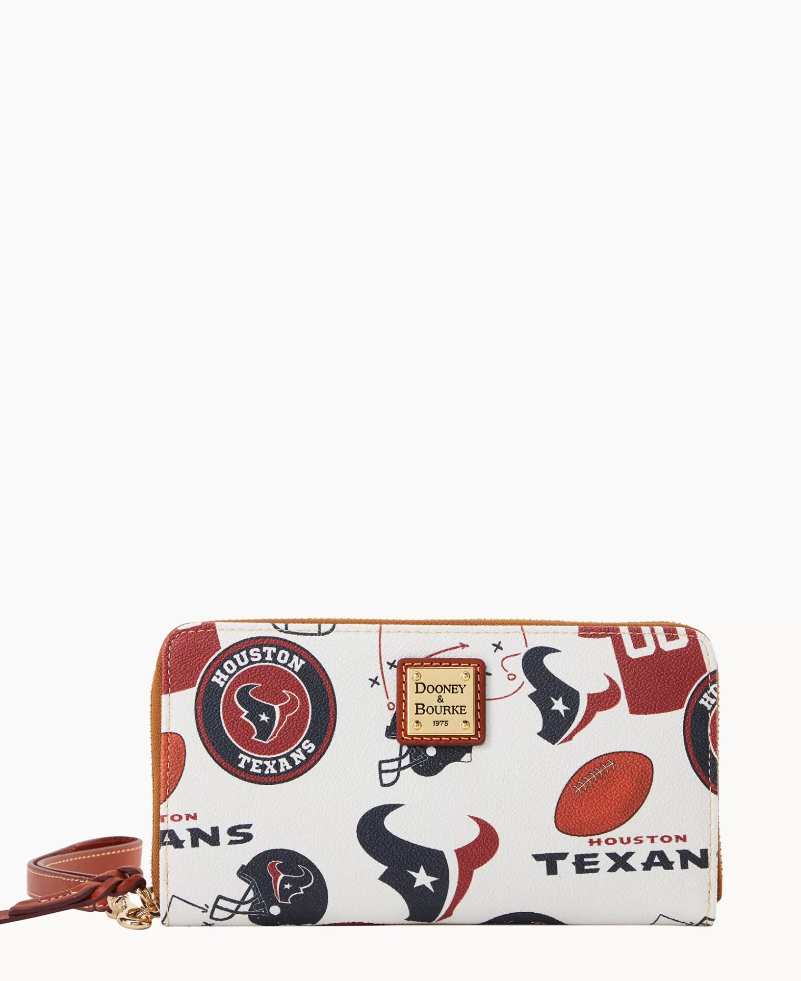 Wristlets | Wallets>Dooney & Bourke NFL Texans Large Zip Around Wristlet WhiteMulti