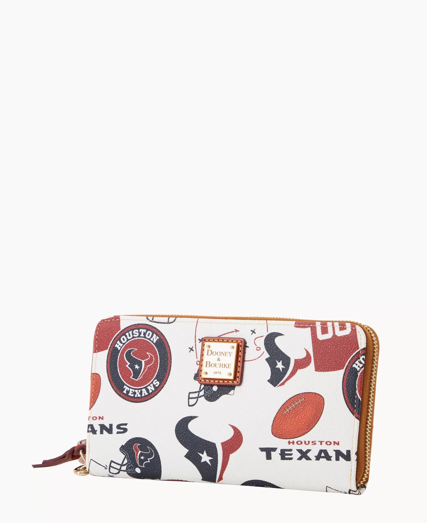 Wristlets | Wallets>Dooney & Bourke NFL Texans Large Zip Around Wristlet WhiteMulti