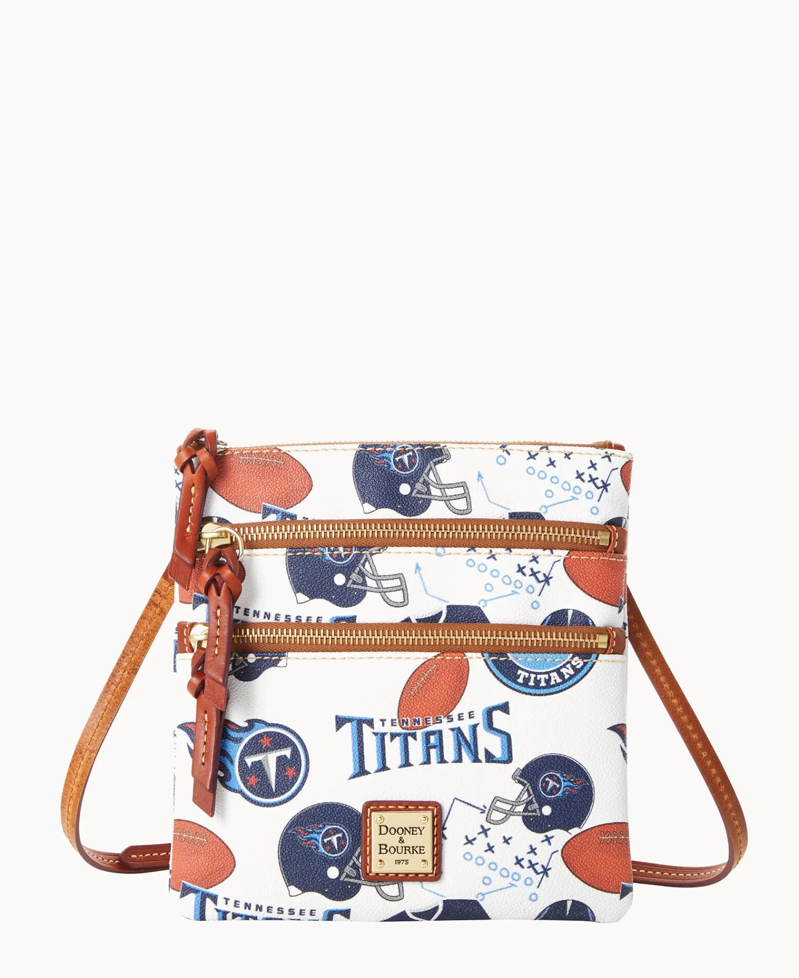 Shoulder Bags | Crossbodies>Dooney & Bourke NFL Titans North South Triple Zip Crossbody WhiteMulti