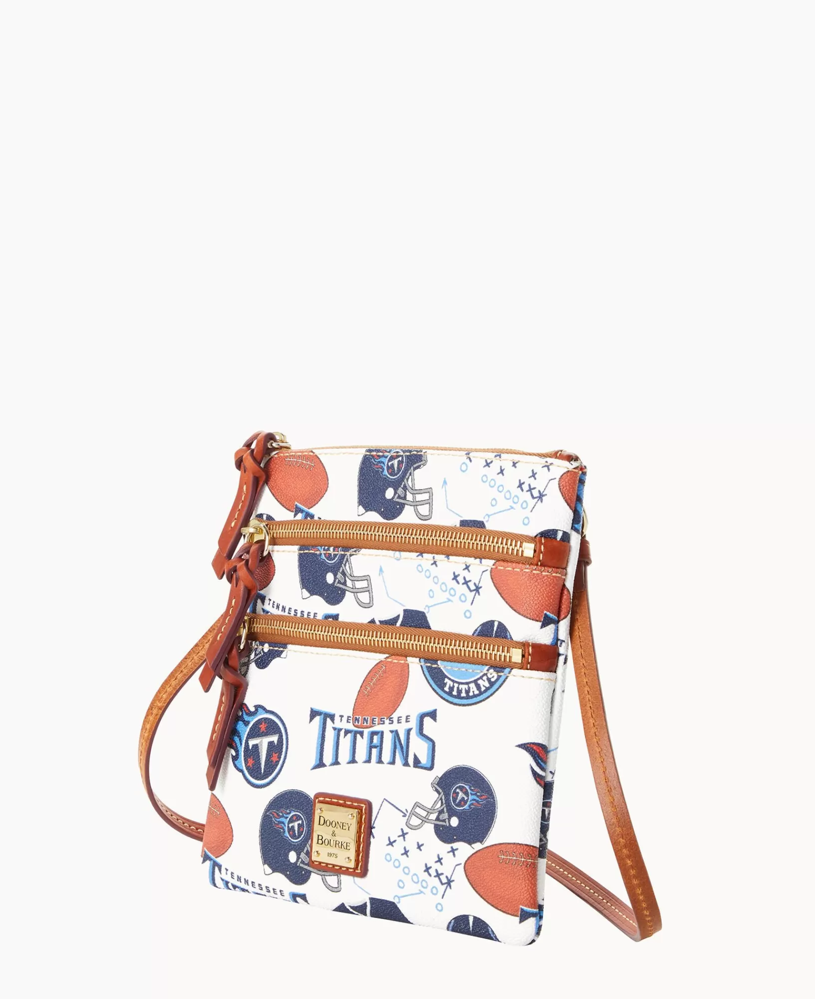 Shoulder Bags | Crossbodies>Dooney & Bourke NFL Titans North South Triple Zip Crossbody WhiteMulti