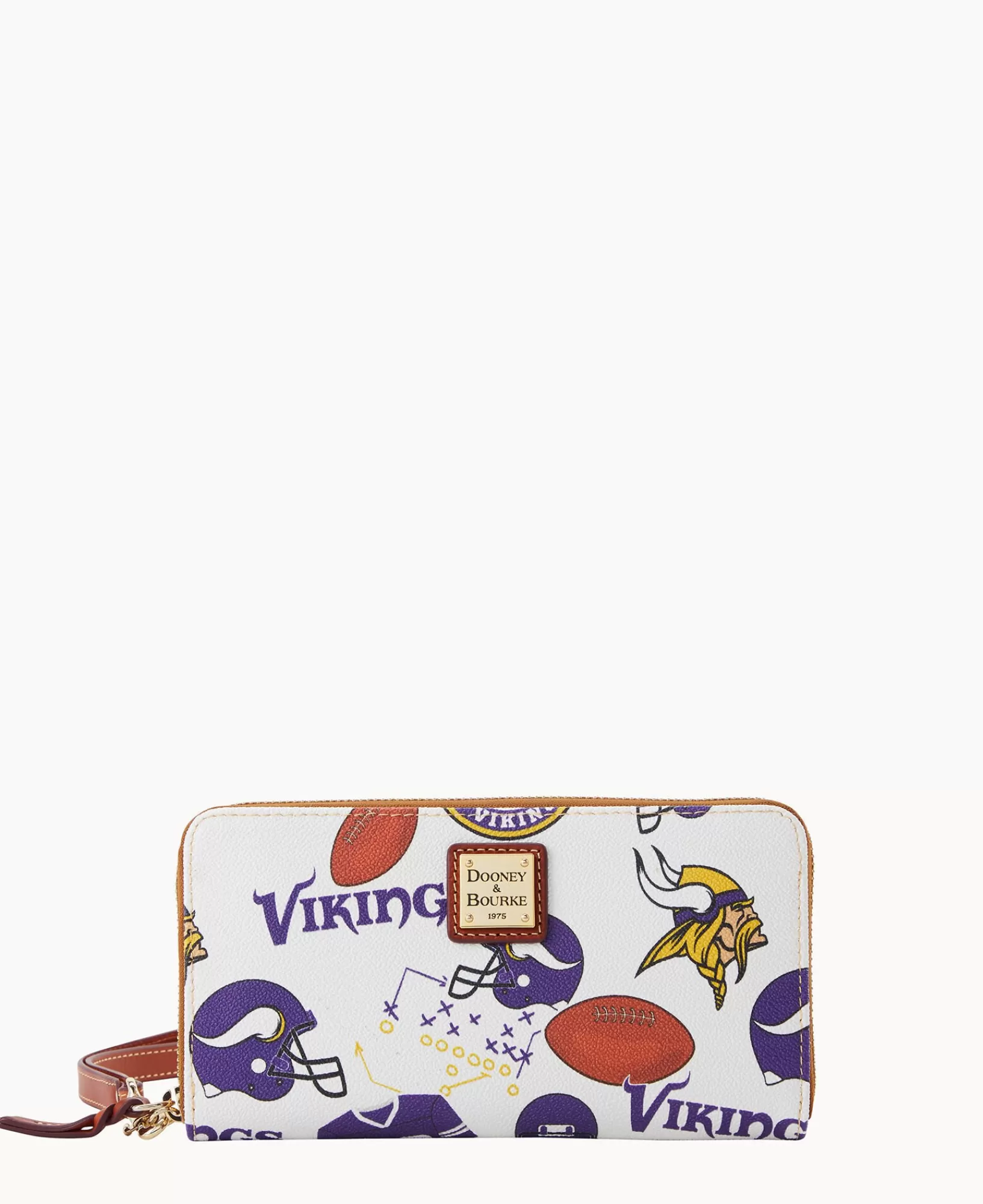 Wristlets | Wallets>Dooney & Bourke NFL Vikings Large Zip Around Wristlet WhiteMulti