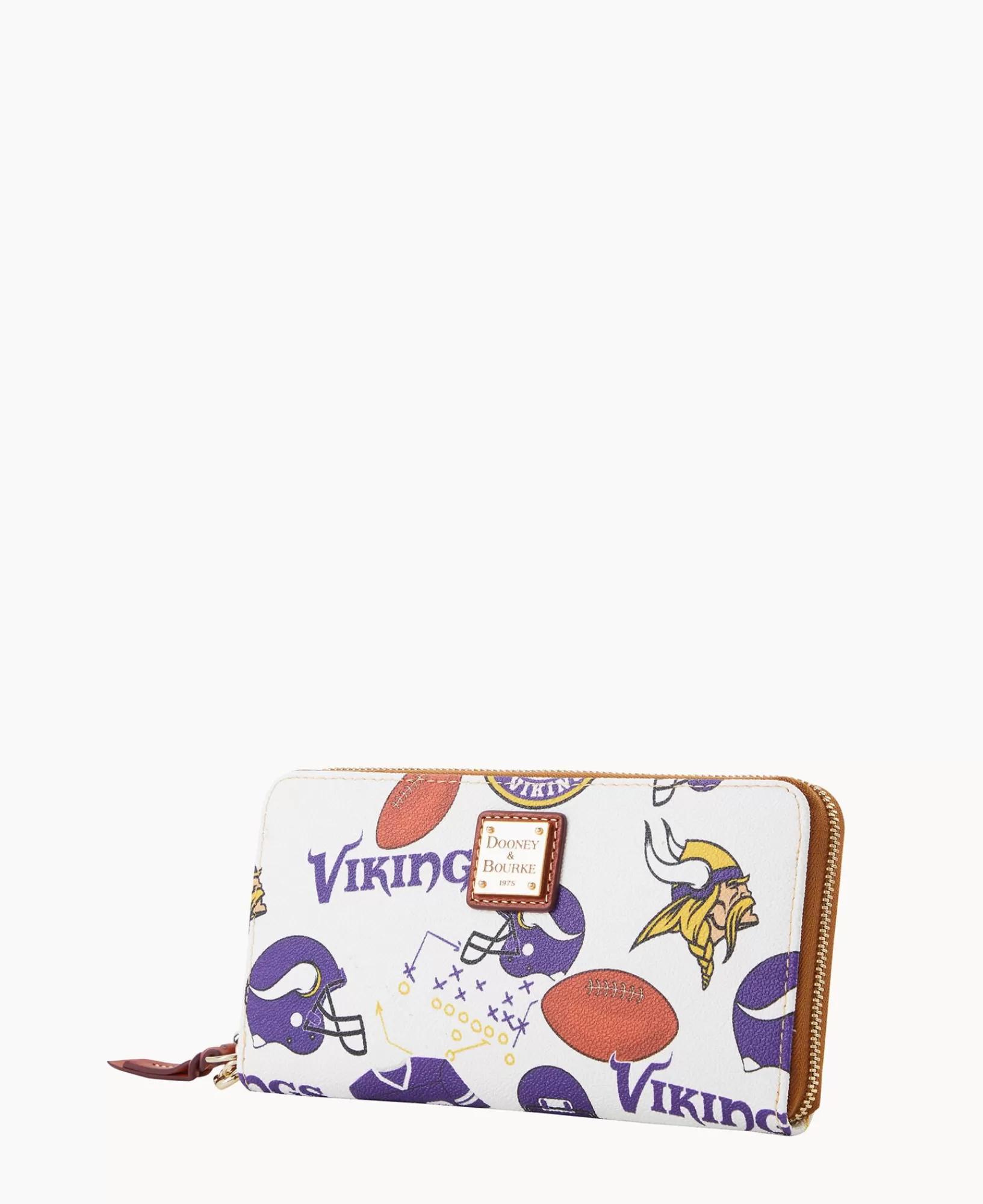 Wristlets | Wallets>Dooney & Bourke NFL Vikings Large Zip Around Wristlet WhiteMulti