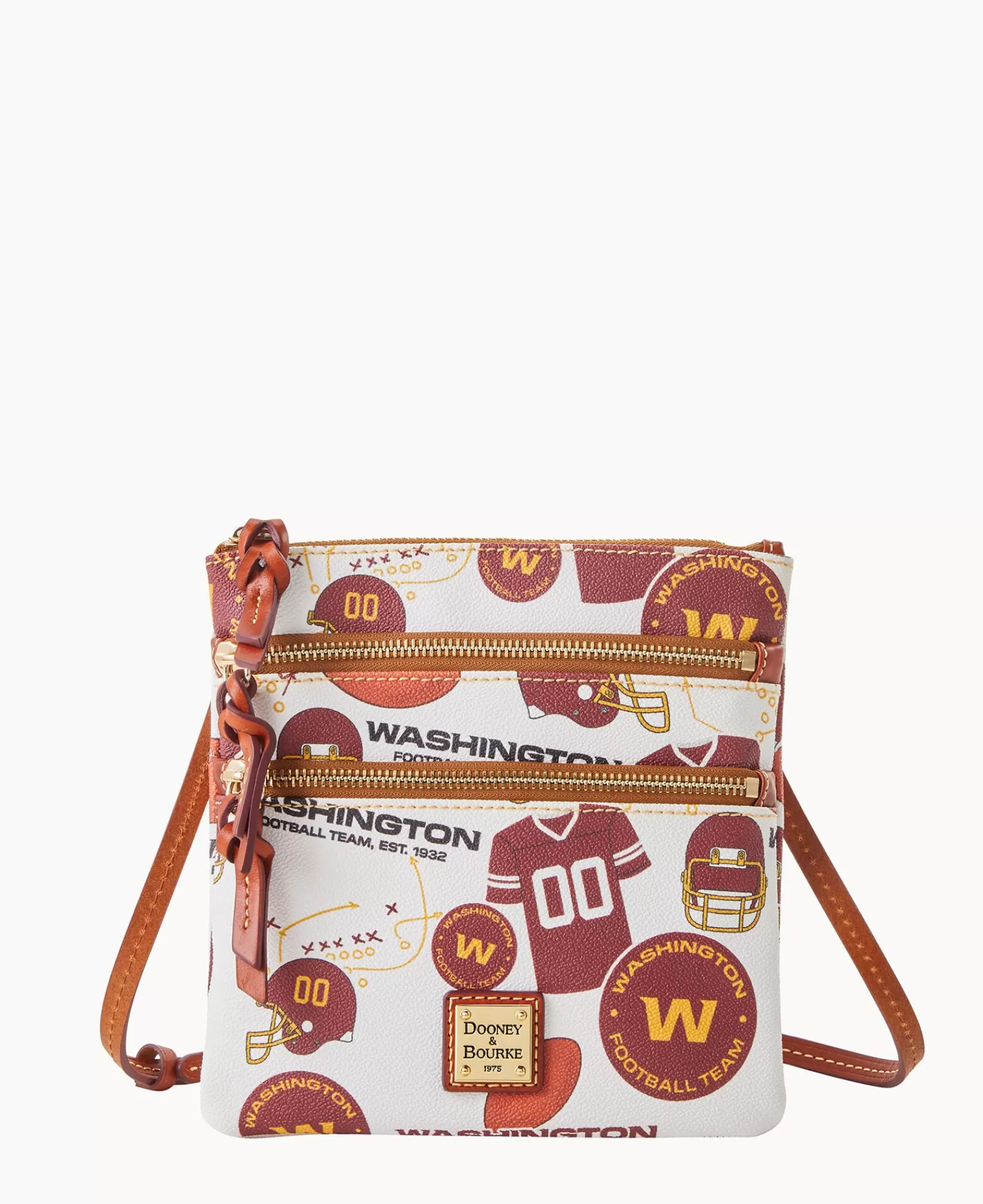 Shoulder Bags | Crossbodies>Dooney & Bourke NFL Washington North South Triple Zip Crossbody WhiteMulti