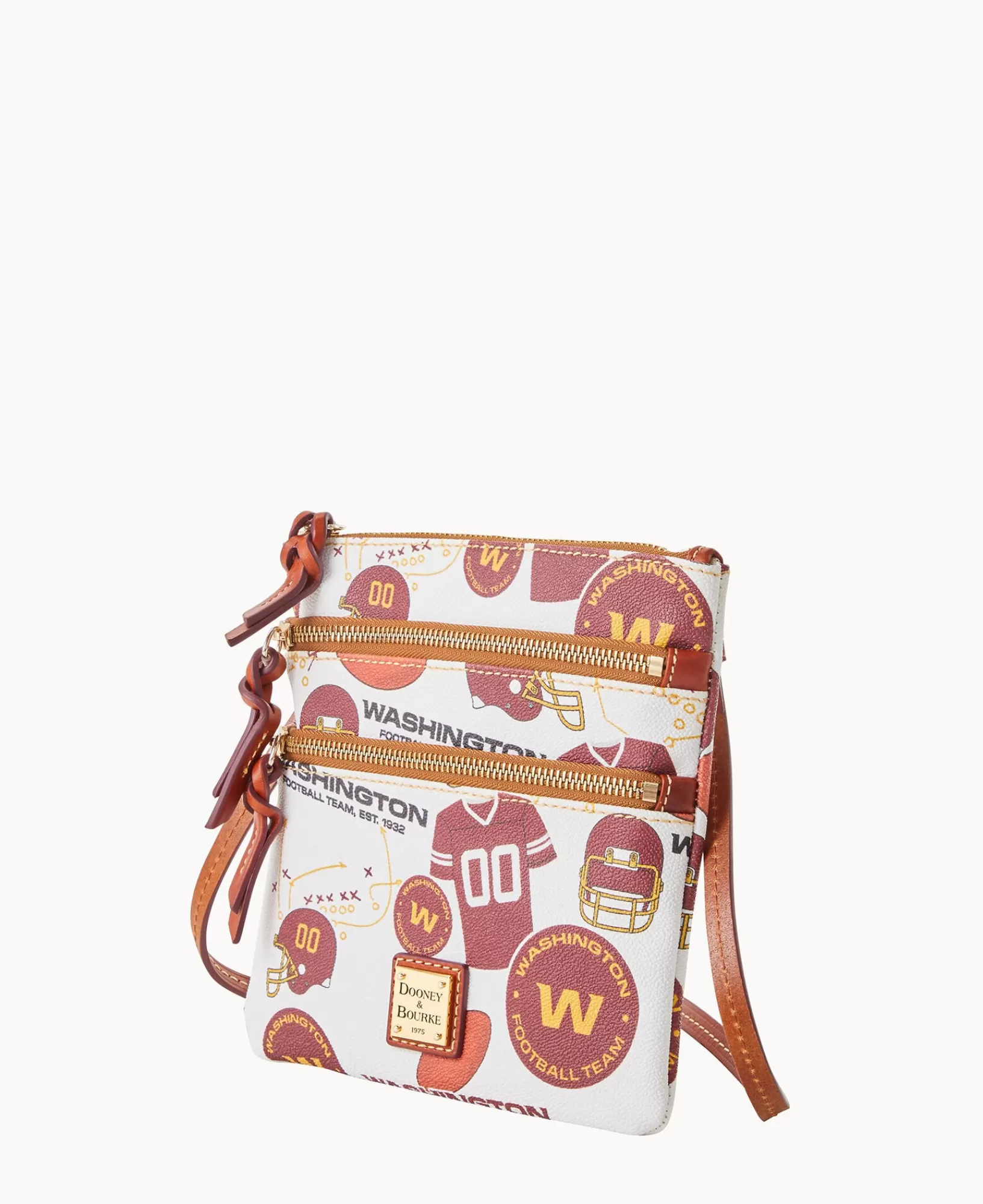 Shoulder Bags | Crossbodies>Dooney & Bourke NFL Washington North South Triple Zip Crossbody WhiteMulti