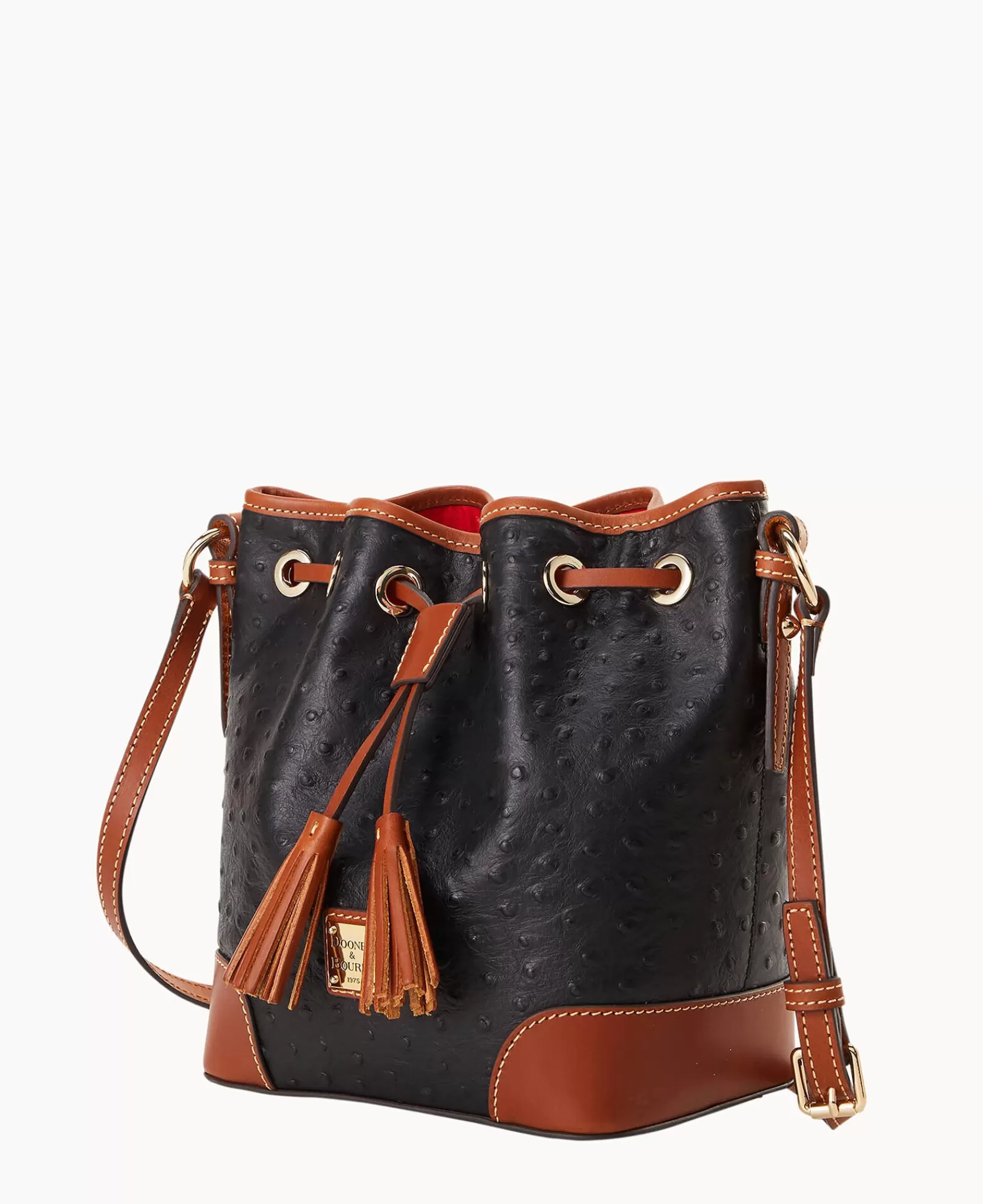 Shoulder Bags | Crossbodies>Dooney & Bourke Ostrich Crossbody Drawstring Black