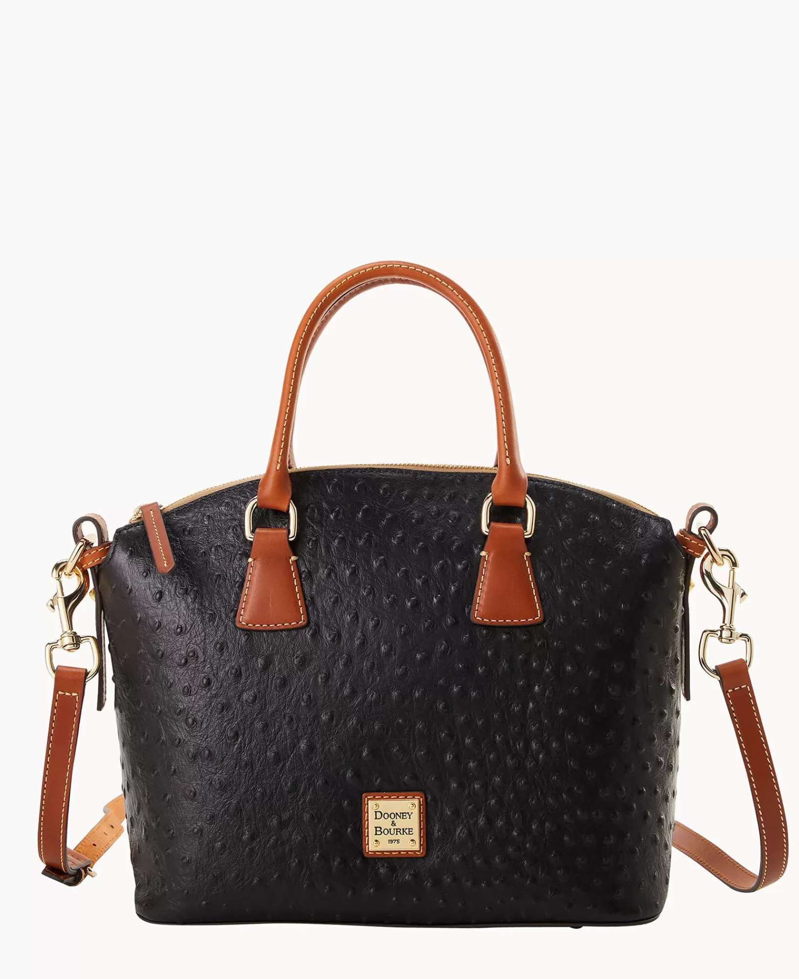 Shoulder Bags | Satchels>Dooney & Bourke Ostrich Domed Satchel Black