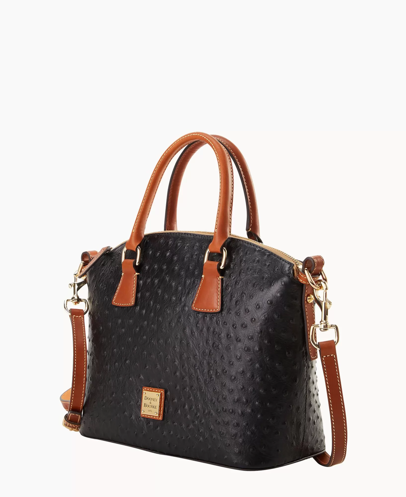 Shoulder Bags | Satchels>Dooney & Bourke Ostrich Domed Satchel Black