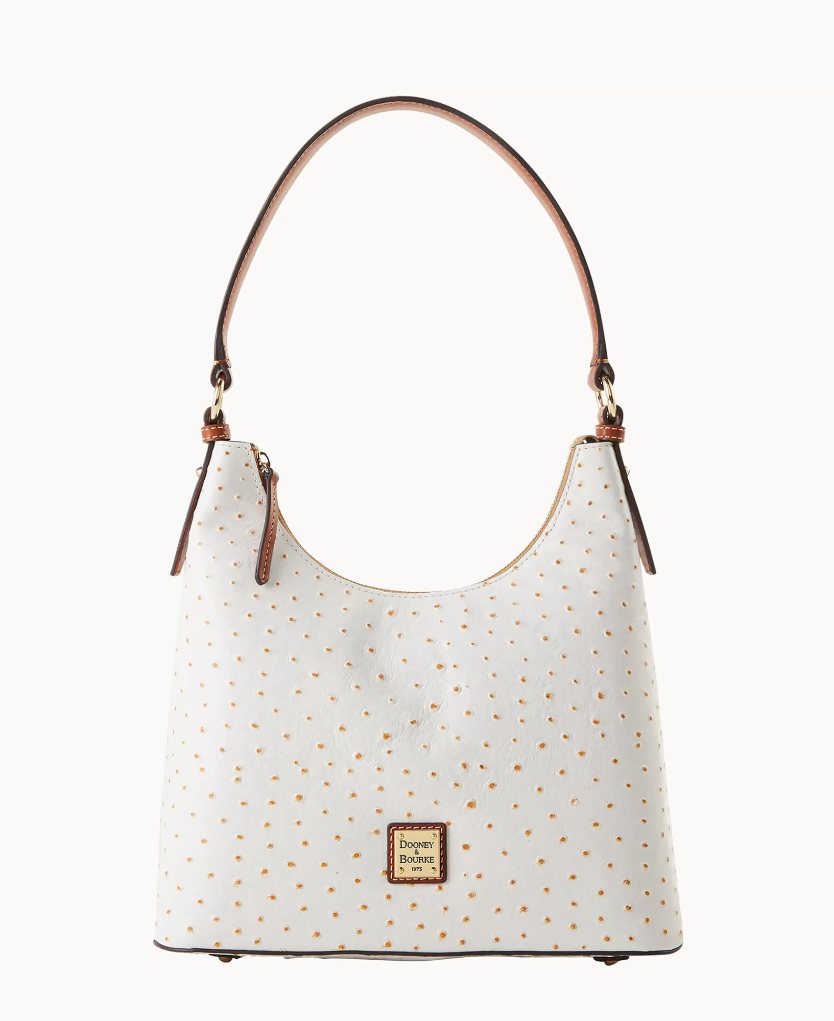 Shoulder Bags>Dooney & Bourke Ostrich Hobo Bone