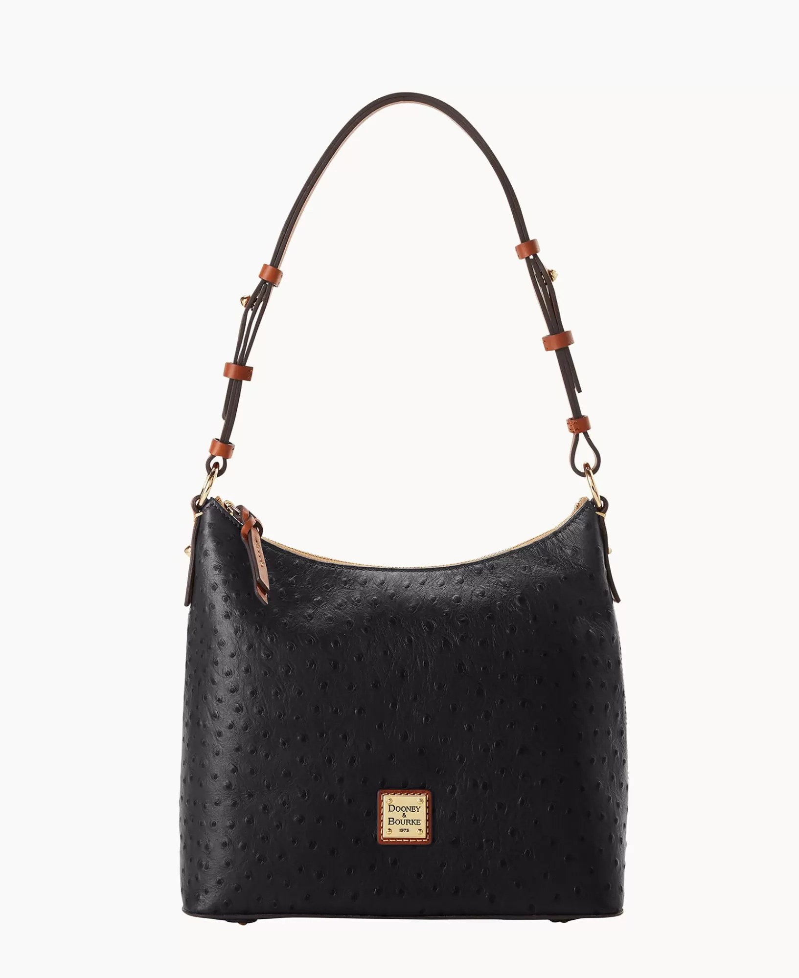 Shoulder Bags>Dooney & Bourke Ostrich Hobo Black