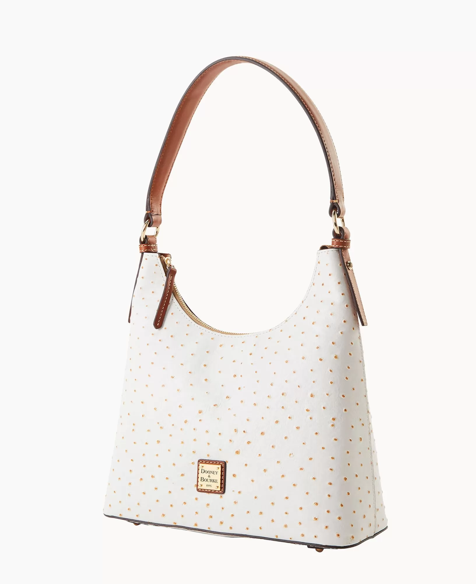 Shoulder Bags>Dooney & Bourke Ostrich Hobo Bone