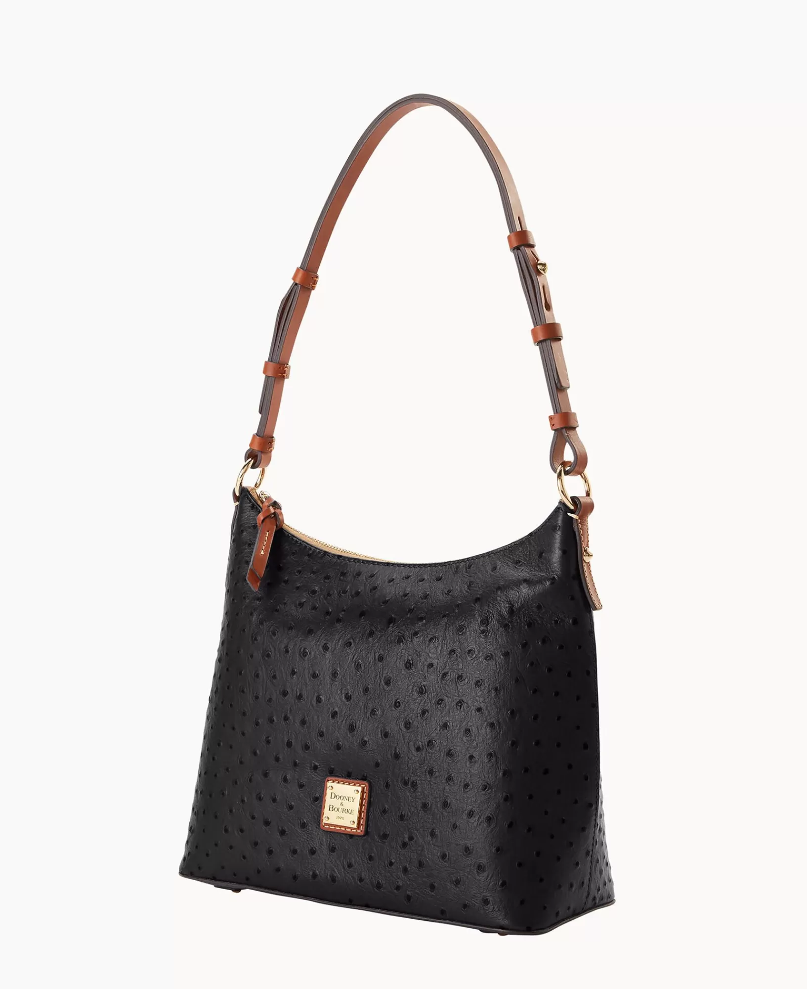 Shoulder Bags>Dooney & Bourke Ostrich Hobo Black