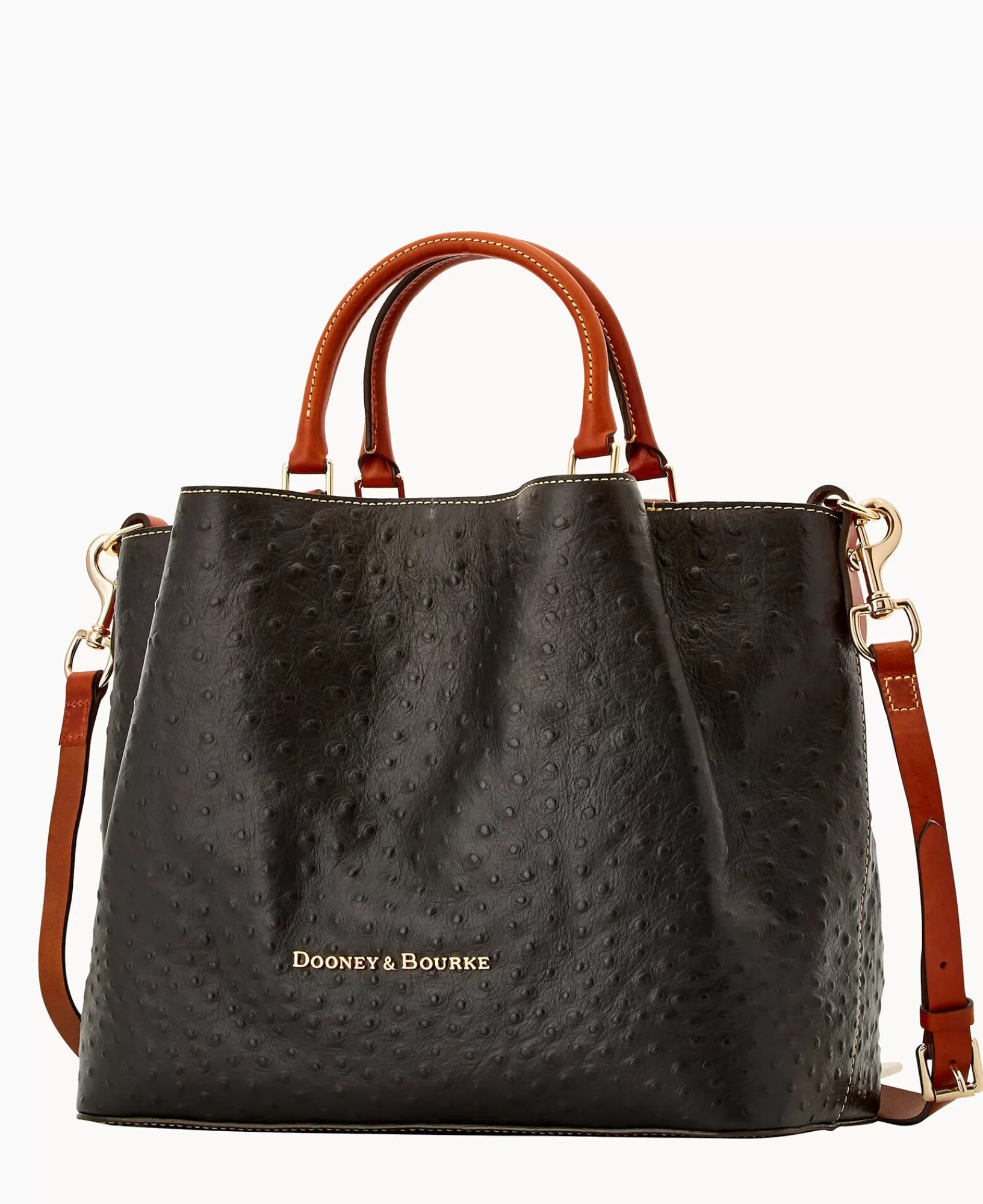 Shoulder Bags | Crossbodies>Dooney & Bourke Ostrich Large Barlow Black