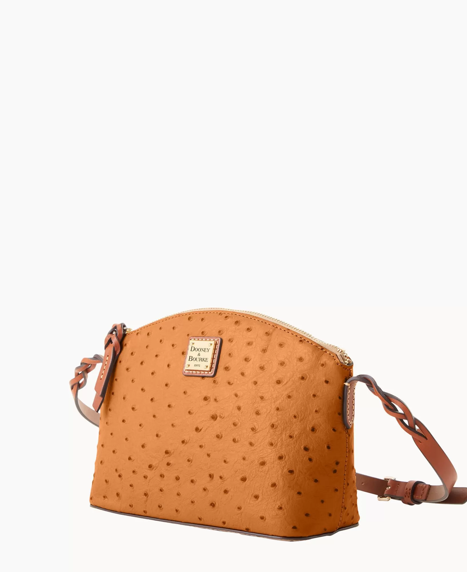 Shoulder Bags | Crossbodies>Dooney & Bourke Ostrich Penny Crossbody Caramel