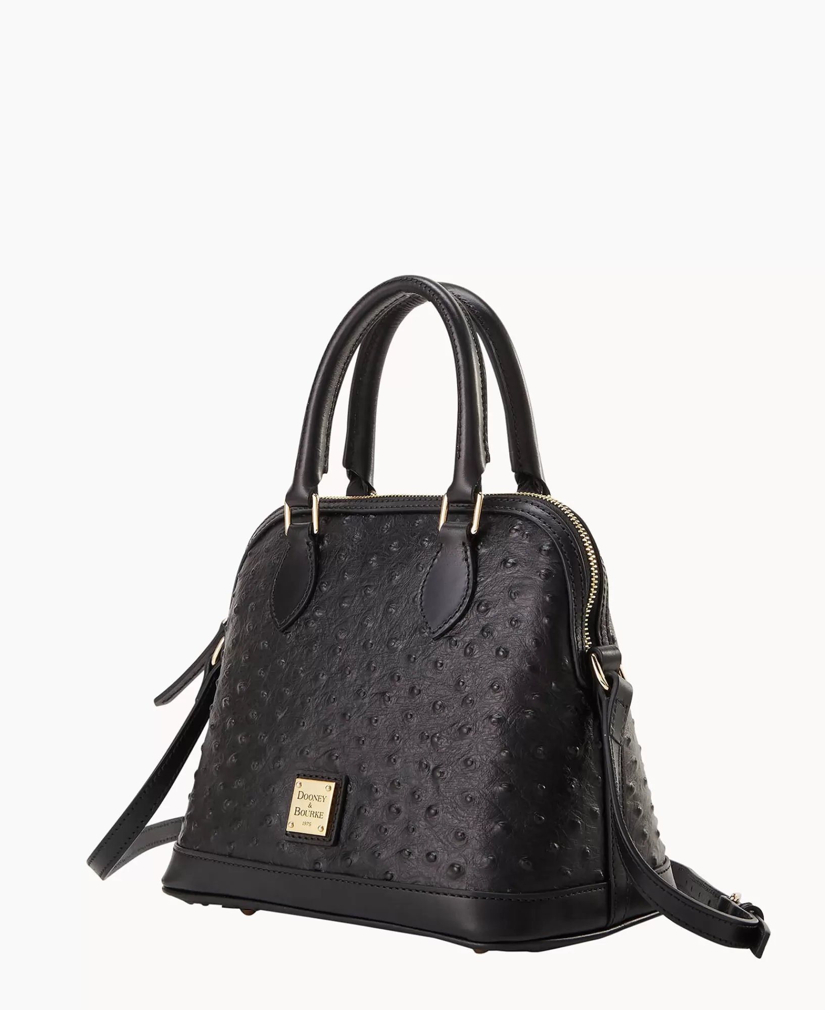 Shoulder Bags | Crossbodies>Dooney & Bourke Ostrich Satchel Black