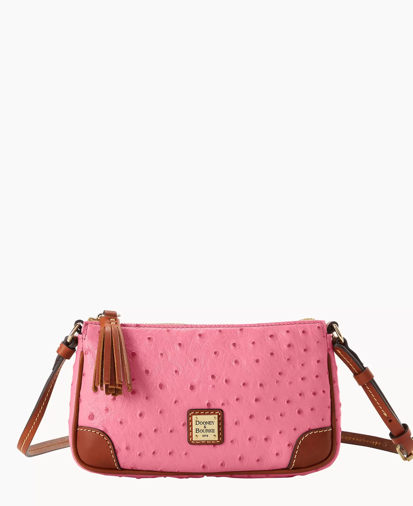 Shoulder Bags | Crossbodies>Dooney & Bourke Ostrich Slim Crossbody HotPink