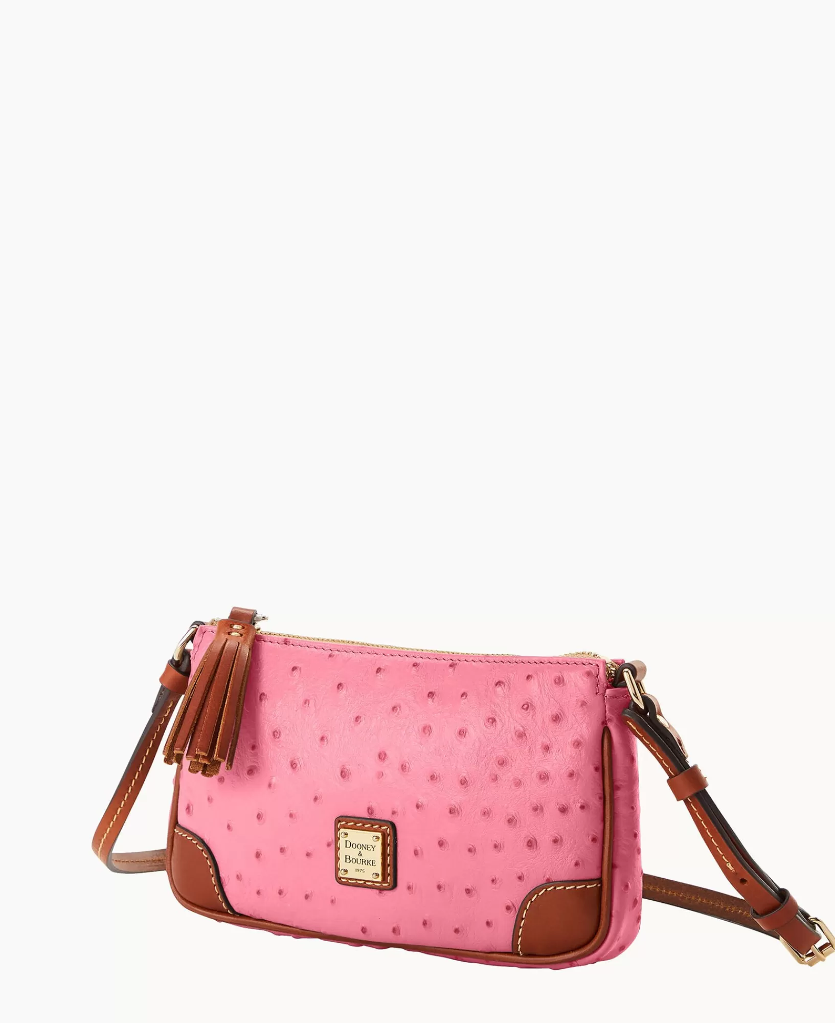 Shoulder Bags | Crossbodies>Dooney & Bourke Ostrich Slim Crossbody HotPink