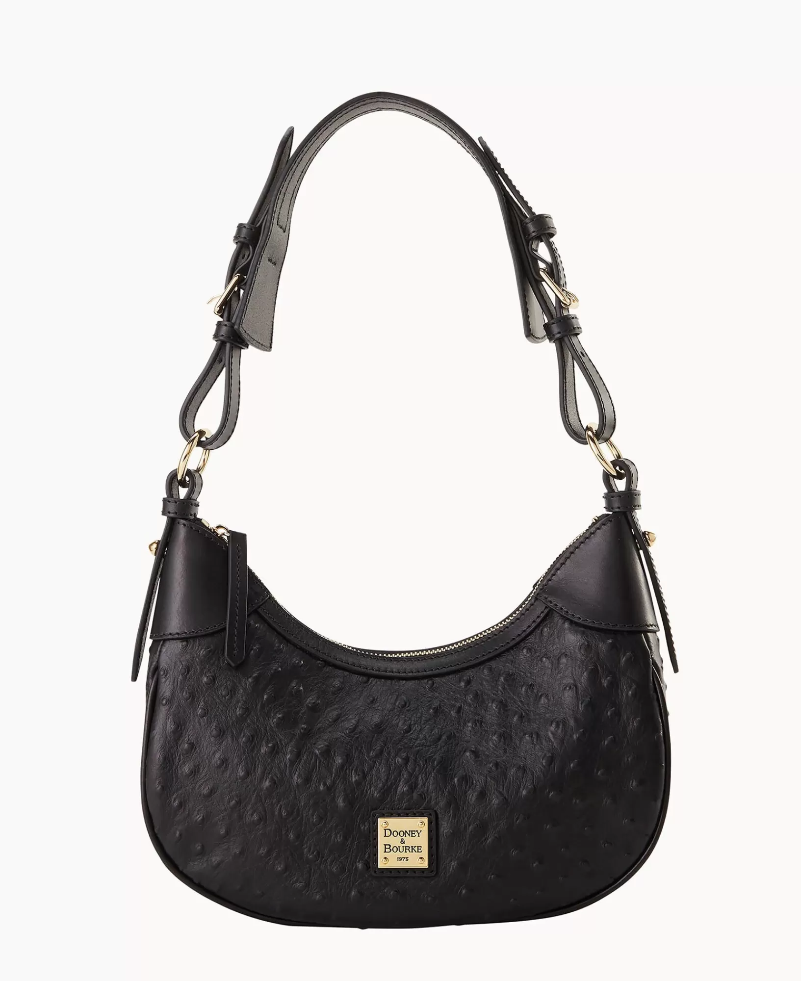 Shoulder Bags>Dooney & Bourke Ostrich Small Hobo Black