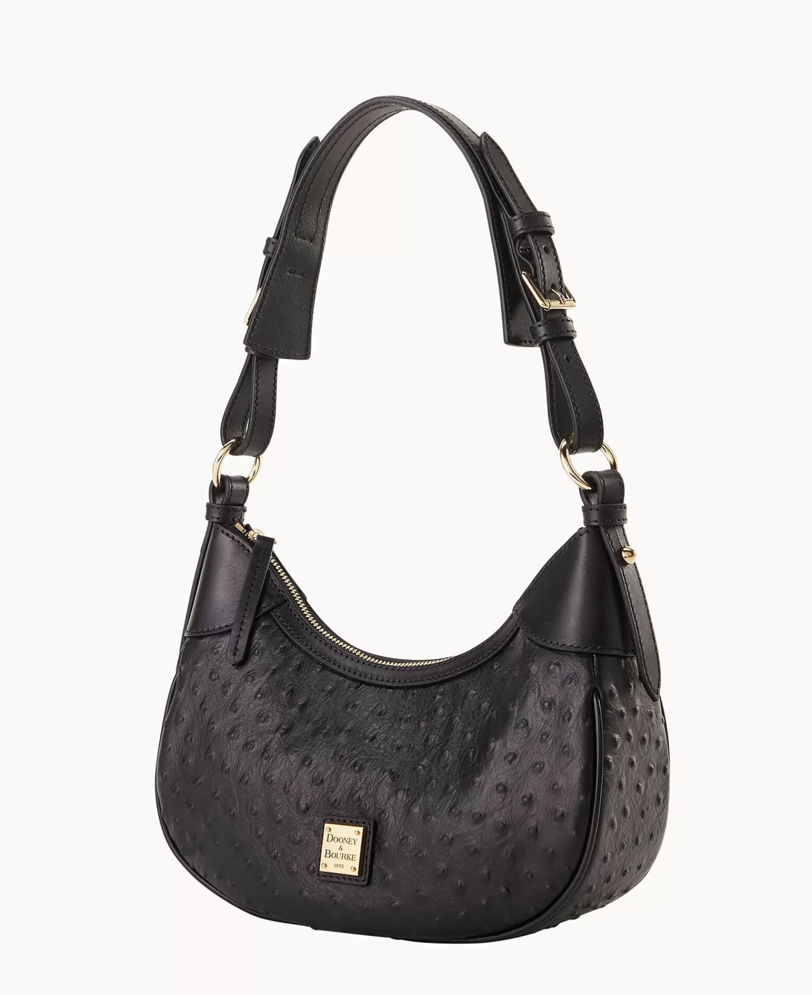 Shoulder Bags>Dooney & Bourke Ostrich Small Hobo Black