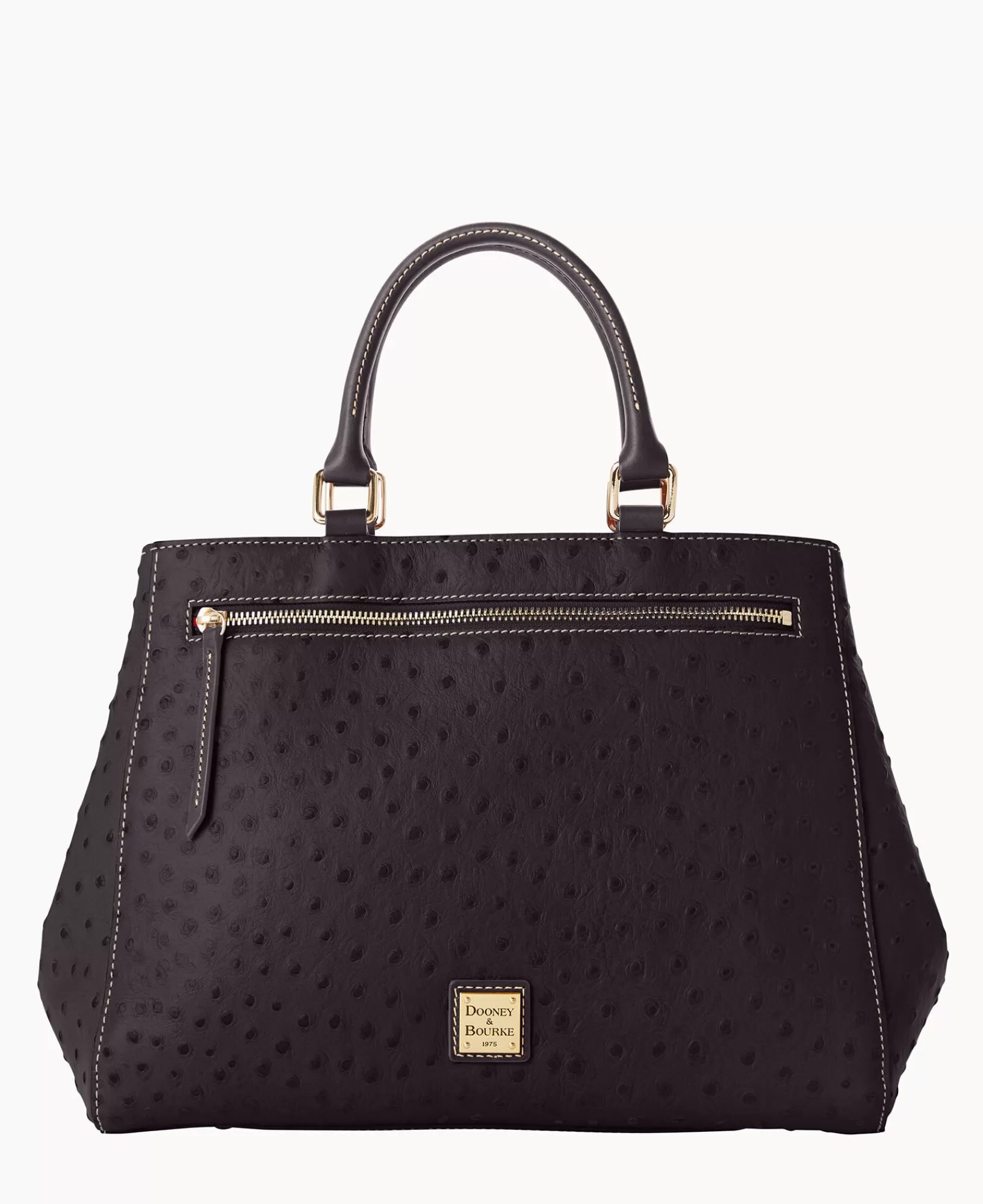 Shoulder Bags | Satchels>Dooney & Bourke Ostrich Zip Satchel BlackBlack