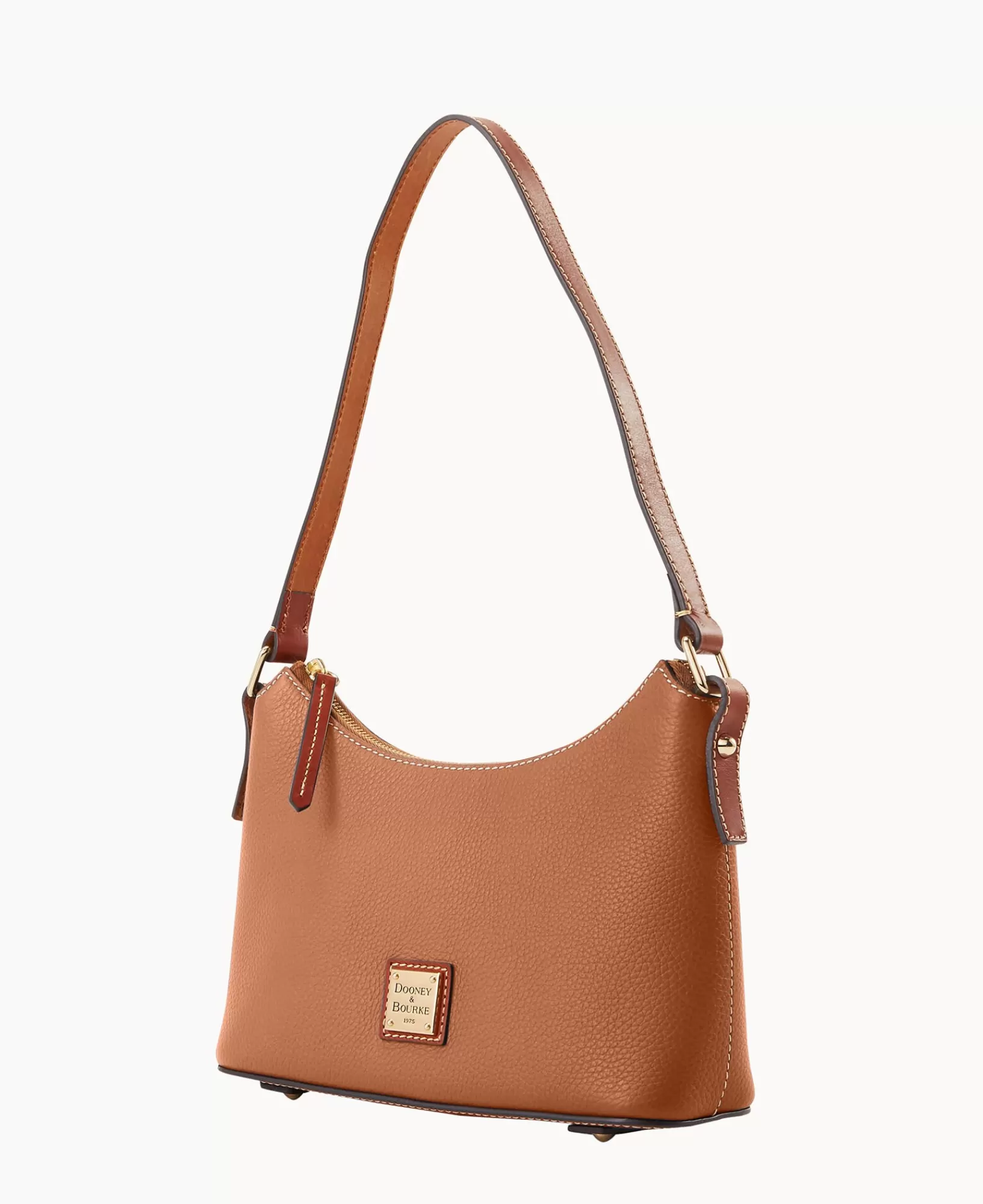 Shoulder Bags>Dooney & Bourke Pebble Grain Baguette Caramel