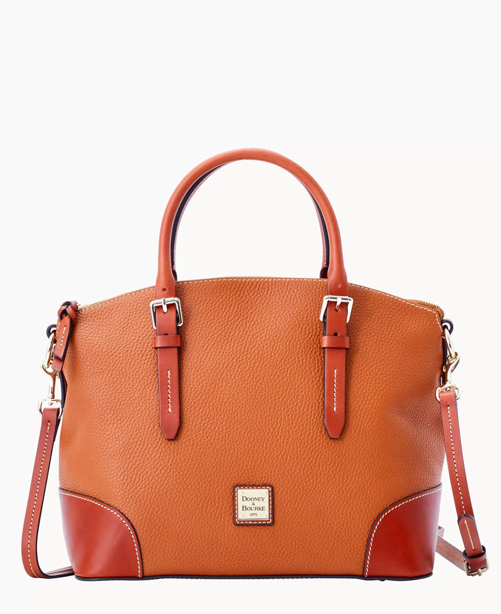 Shoulder Bags | Satchels>Dooney & Bourke Pebble Grain Domed Satchel Caramel