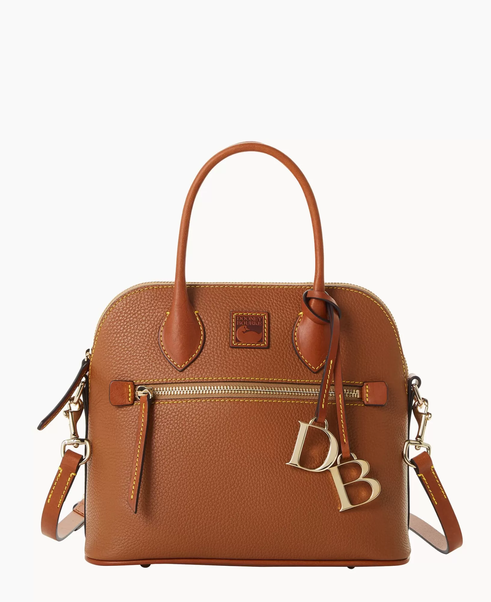 Shoulder Bags | Satchels>Dooney & Bourke Pebble Grain Domed Satchel Caramel