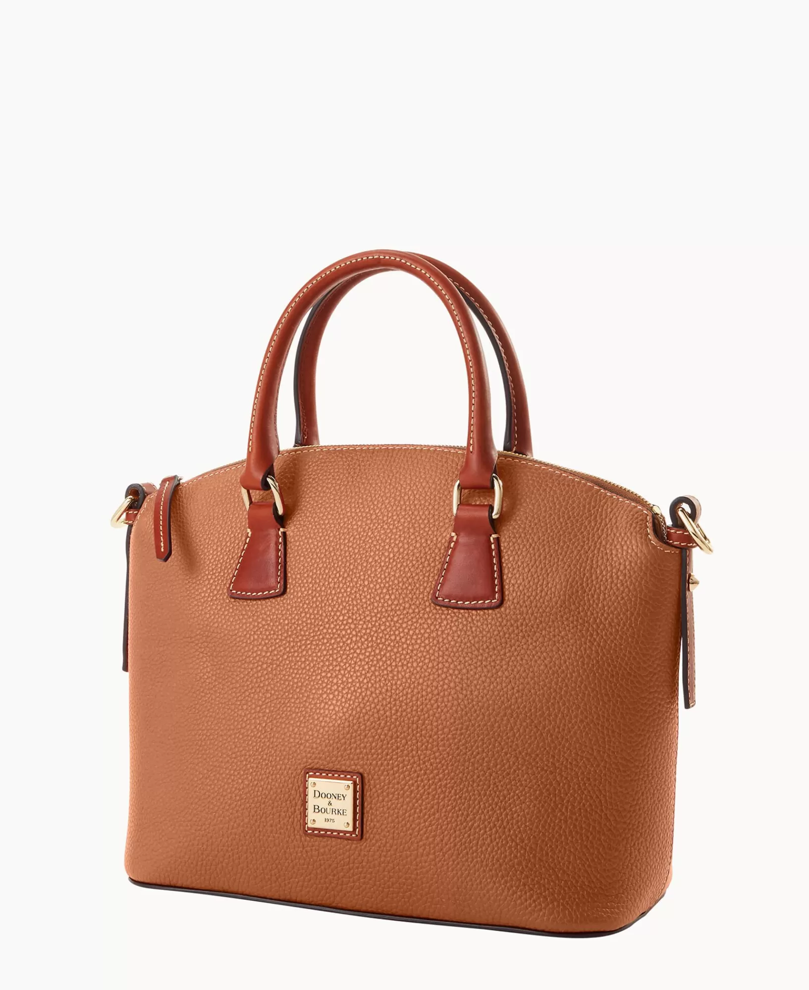 Shoulder Bags | Satchels>Dooney & Bourke Pebble Grain Domed Satchel Caramel