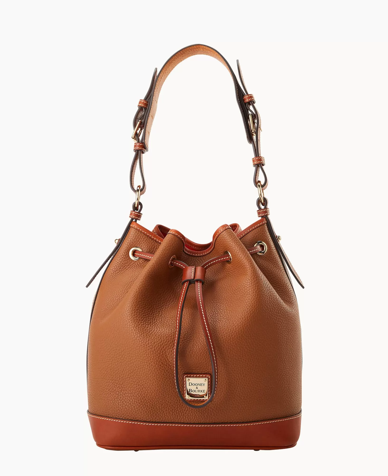 Shoulder Bags>Dooney & Bourke Pebble Grain Drawstring Caramel