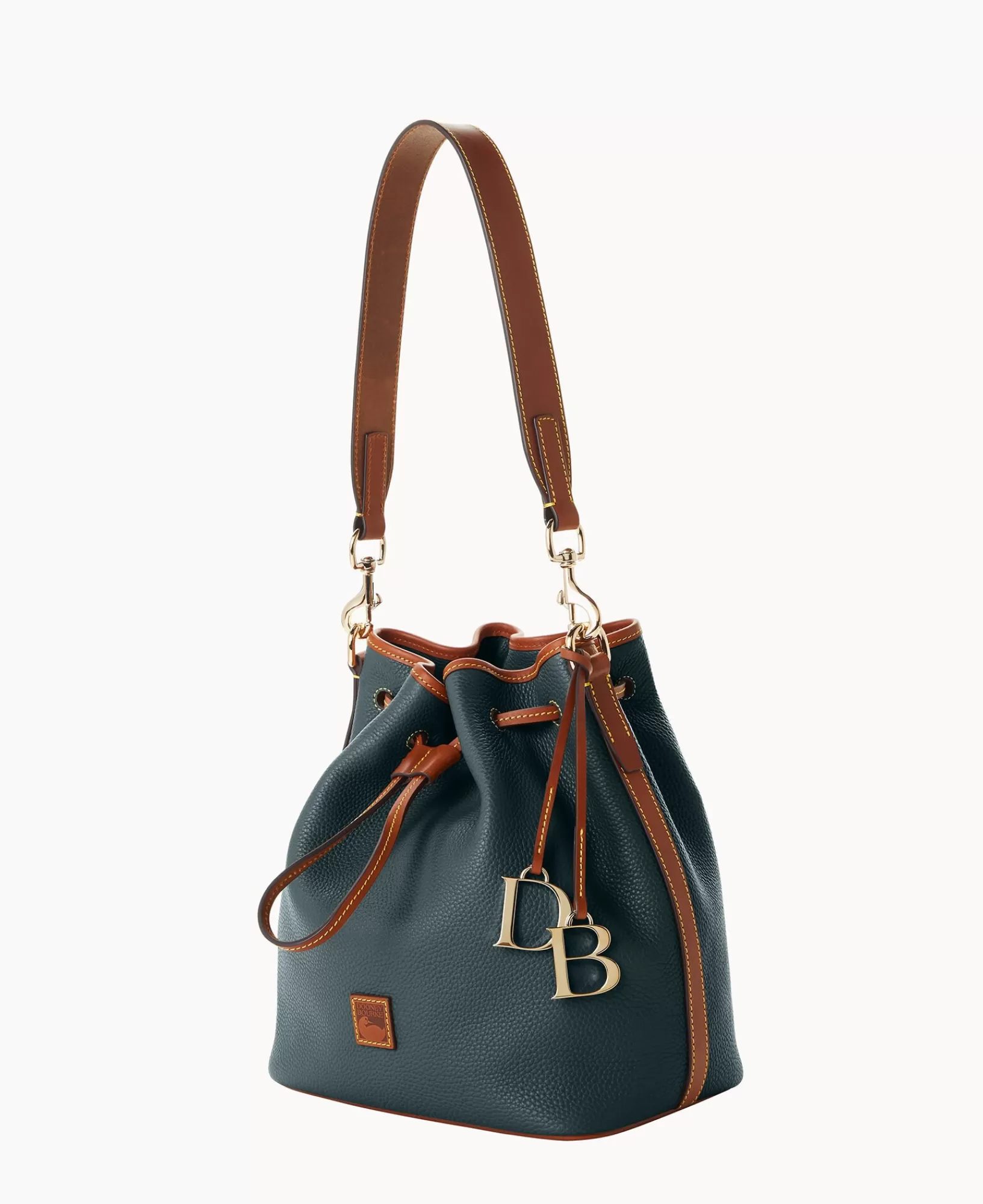 Shoulder Bags>Dooney & Bourke Pebble Grain Drawstring Forest