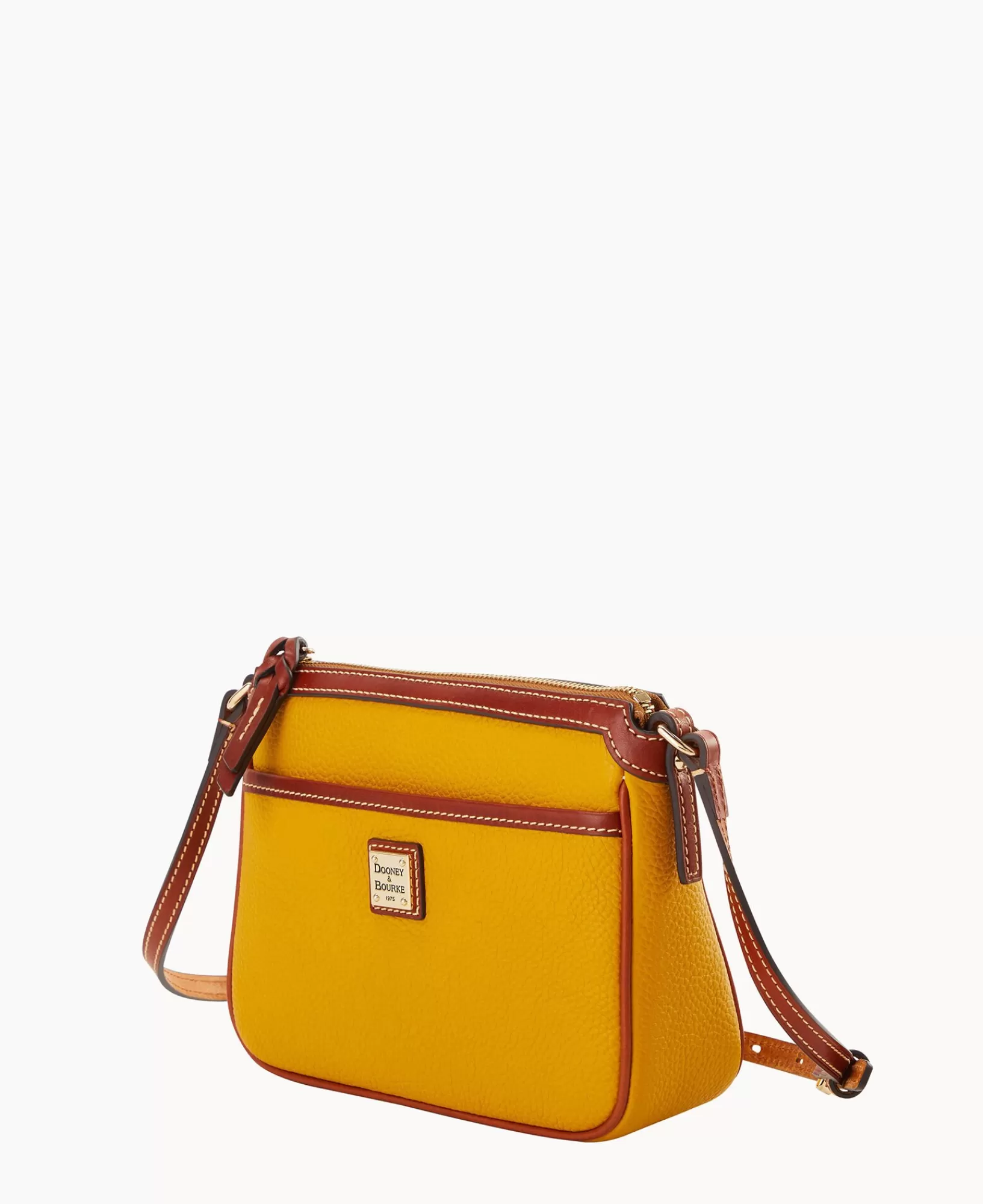 Shoulder Bags | Crossbodies>Dooney & Bourke Pebble Grain East West Pocket Crossbody Mustard