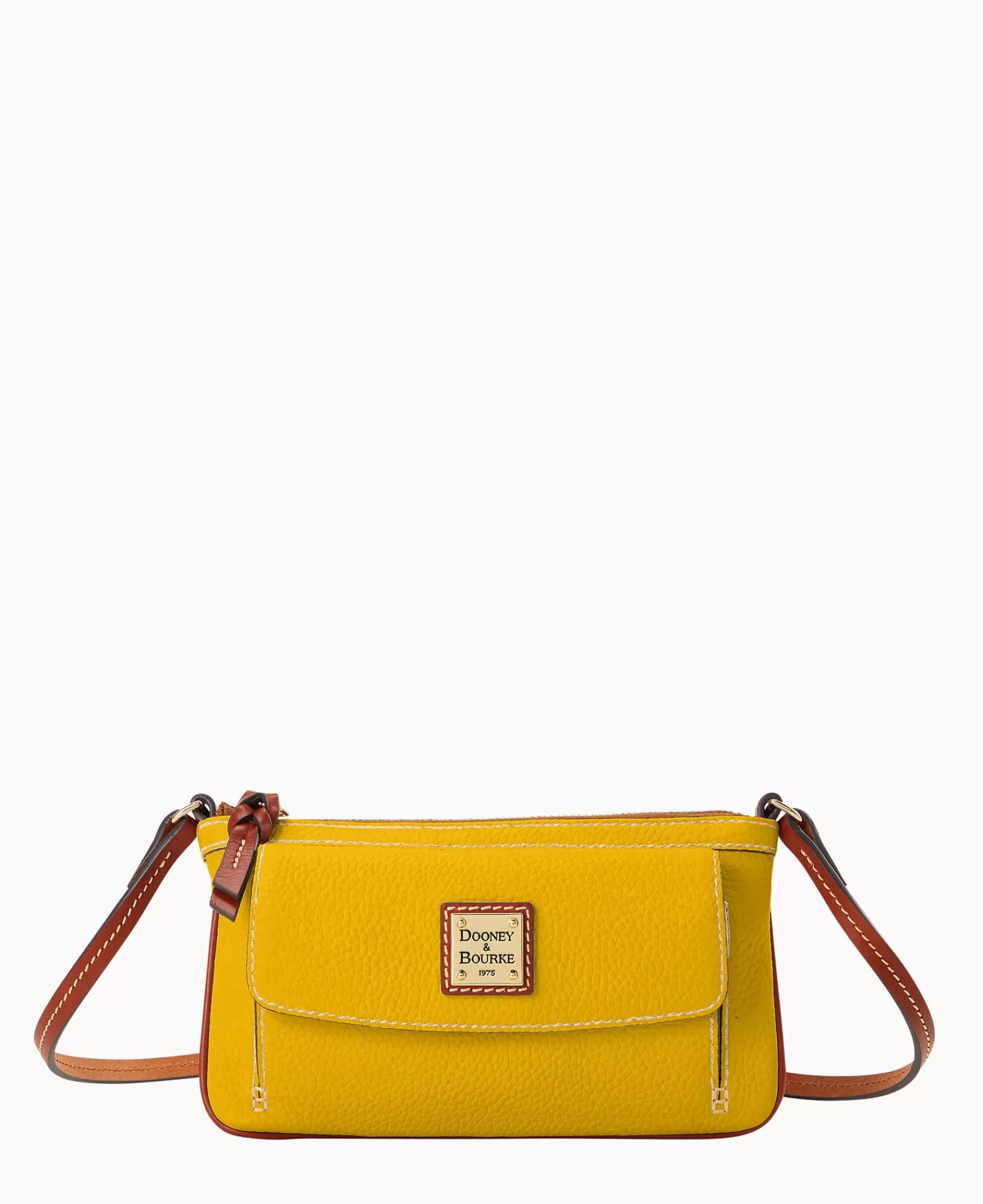 Shoulder Bags | Crossbodies>Dooney & Bourke Pebble Grain Gigi Crossbody Mustard