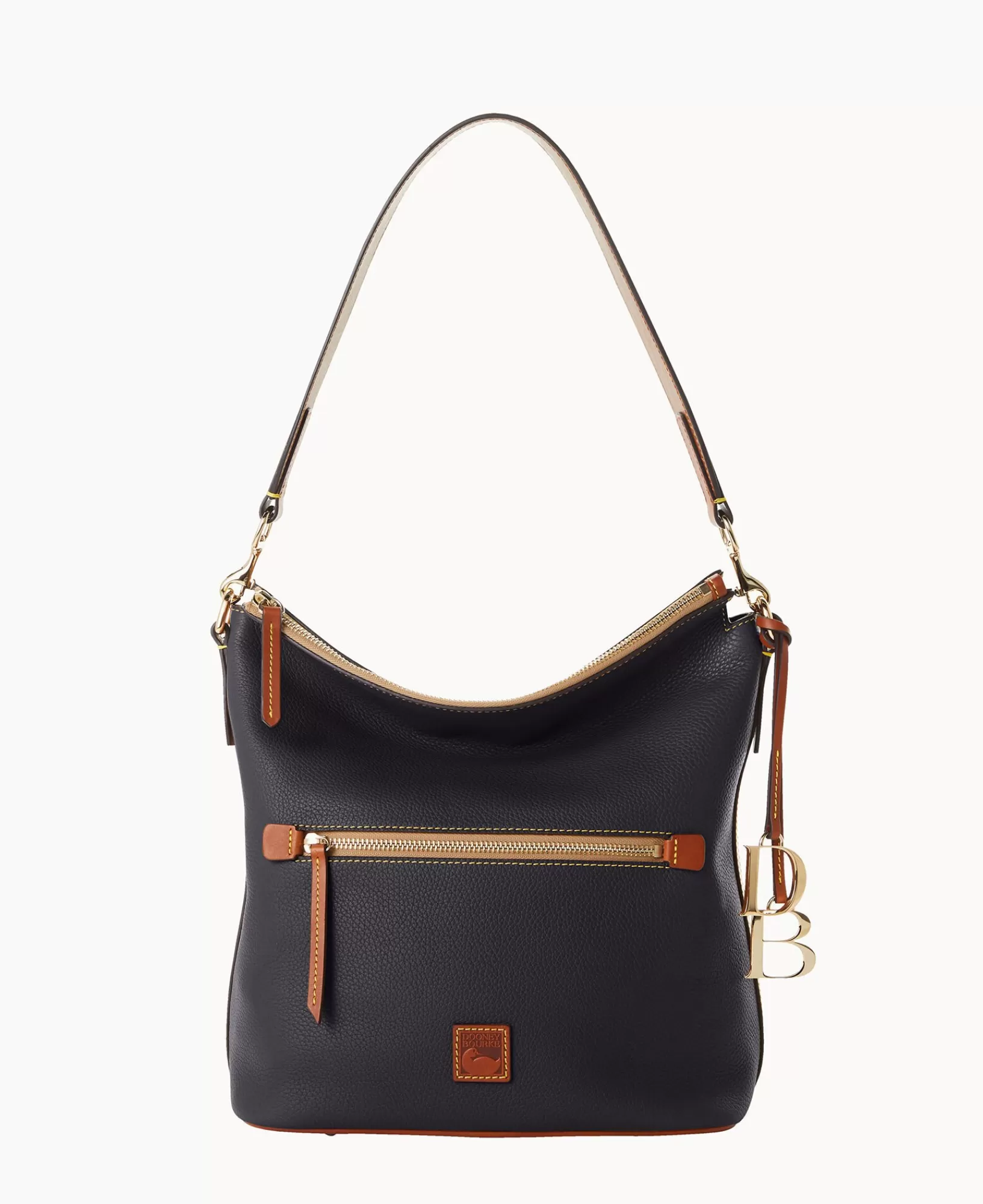 Shoulder Bags>Dooney & Bourke Pebble Grain Large Sac Black