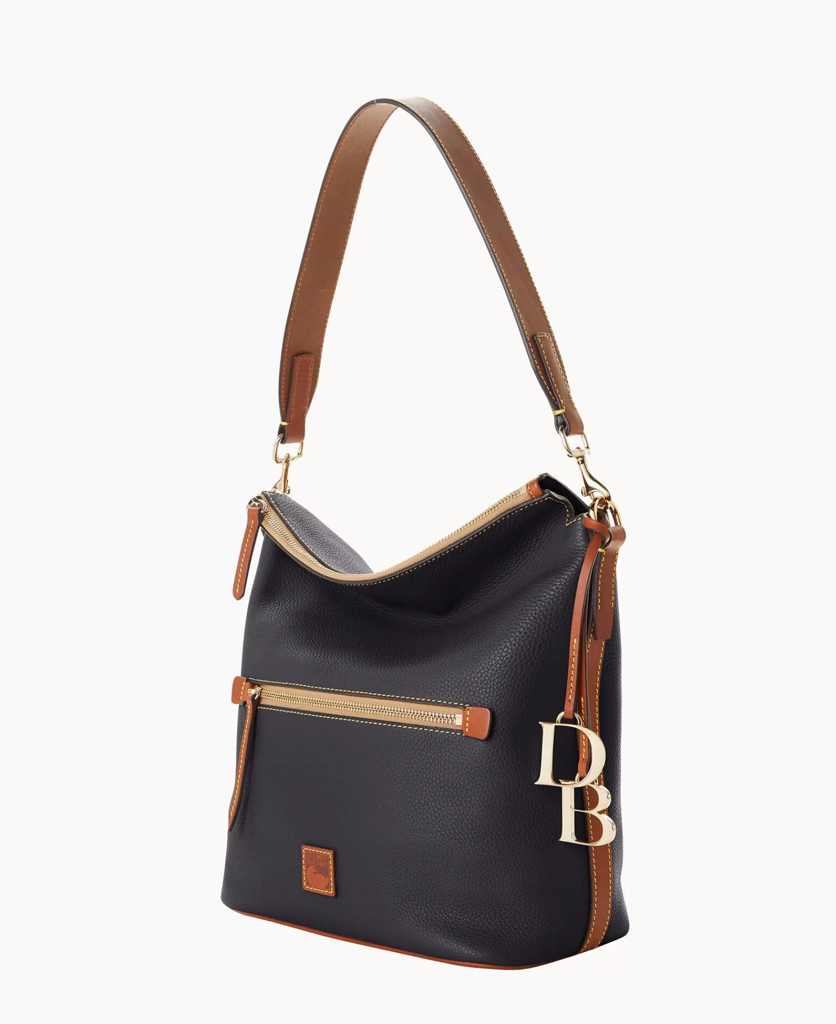 Shoulder Bags>Dooney & Bourke Pebble Grain Large Sac Black