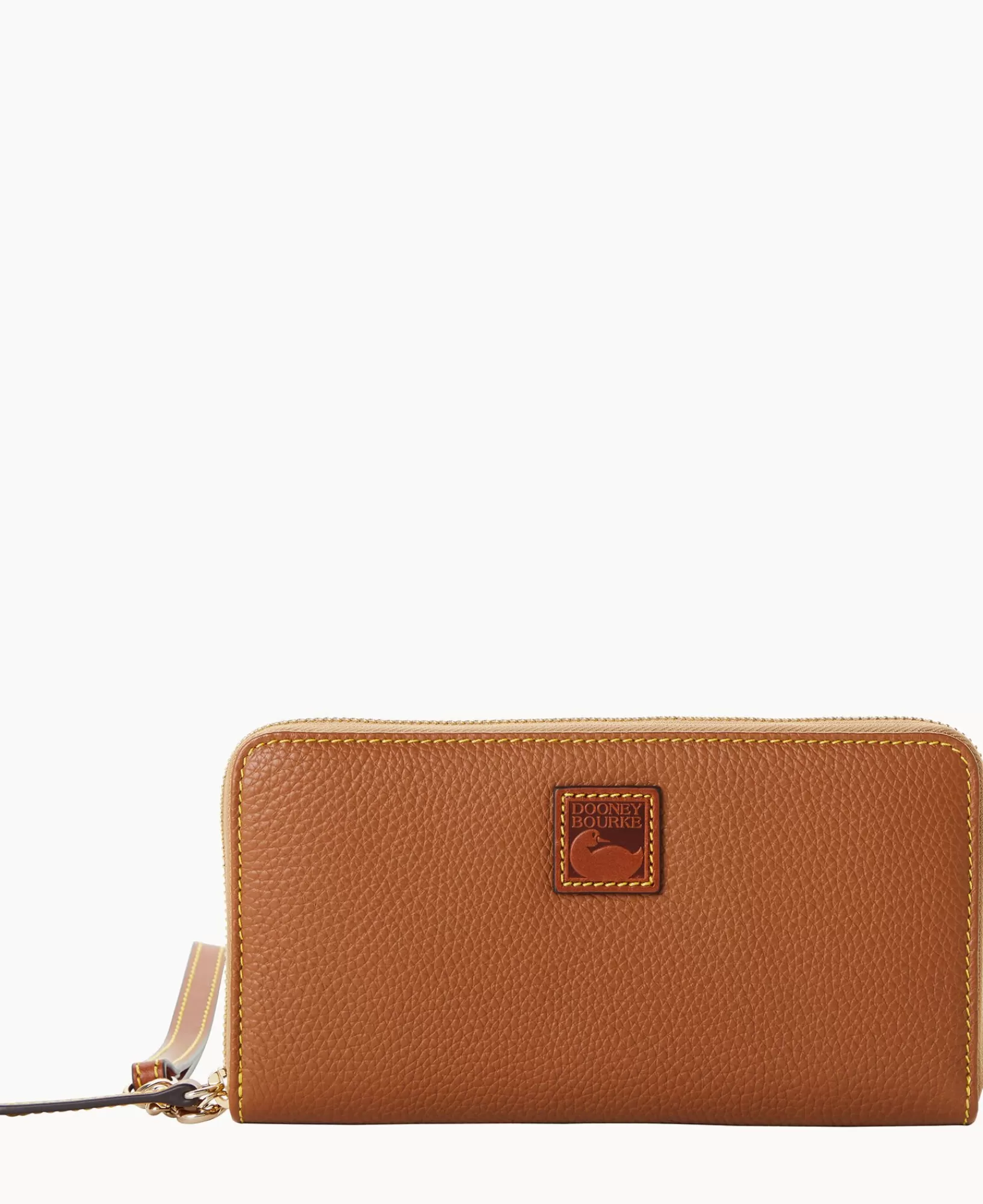 Wristlets | Wallets>Dooney & Bourke Pebble Grain Large Zip Around Wristlet Caramel