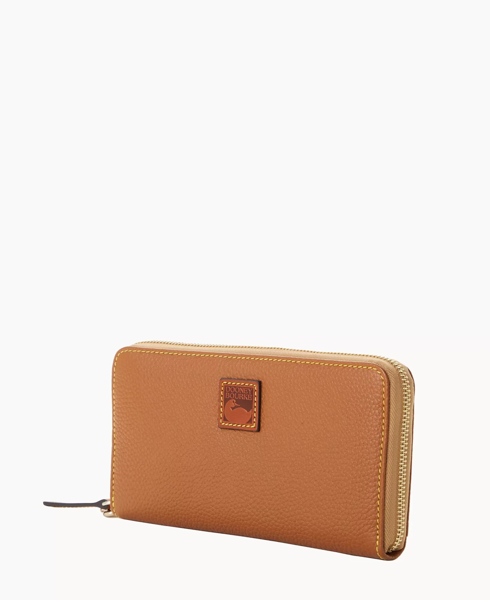 Wristlets | Wallets>Dooney & Bourke Pebble Grain Large Zip Around Wristlet Caramel