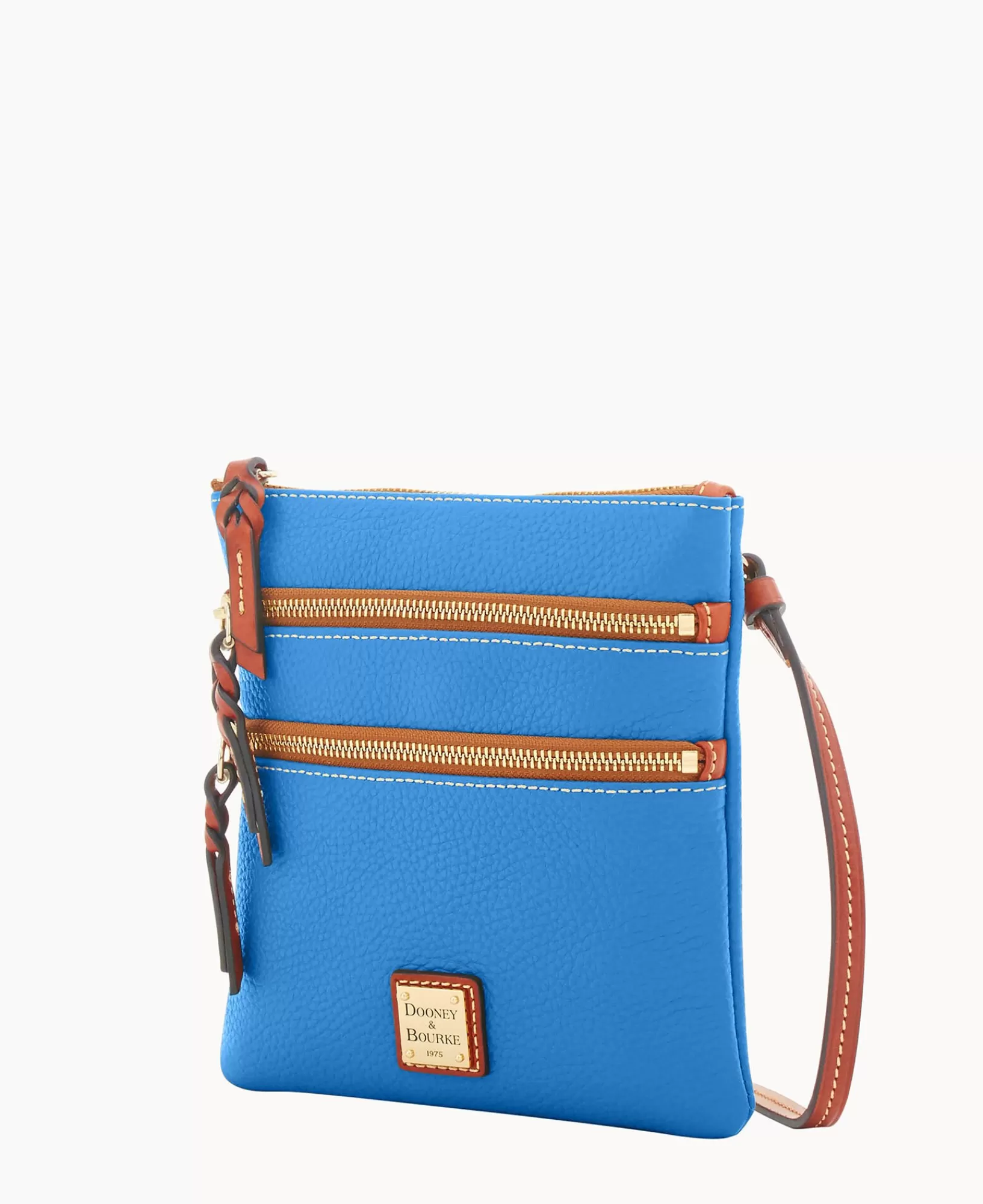 Shoulder Bags | Crossbodies>Dooney & Bourke Pebble Grain North South Triple Zip Azure