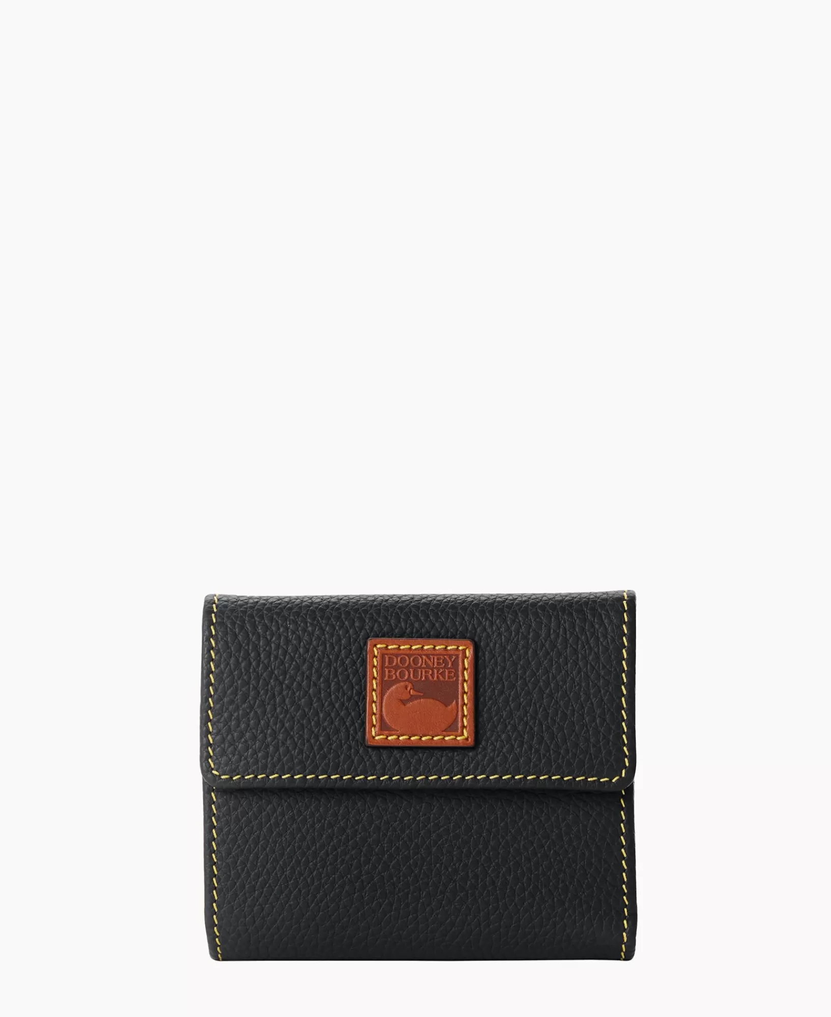 Wallets | Mini Bags>Dooney & Bourke Pebble Grain Small Flap Credit Card Wallet Black