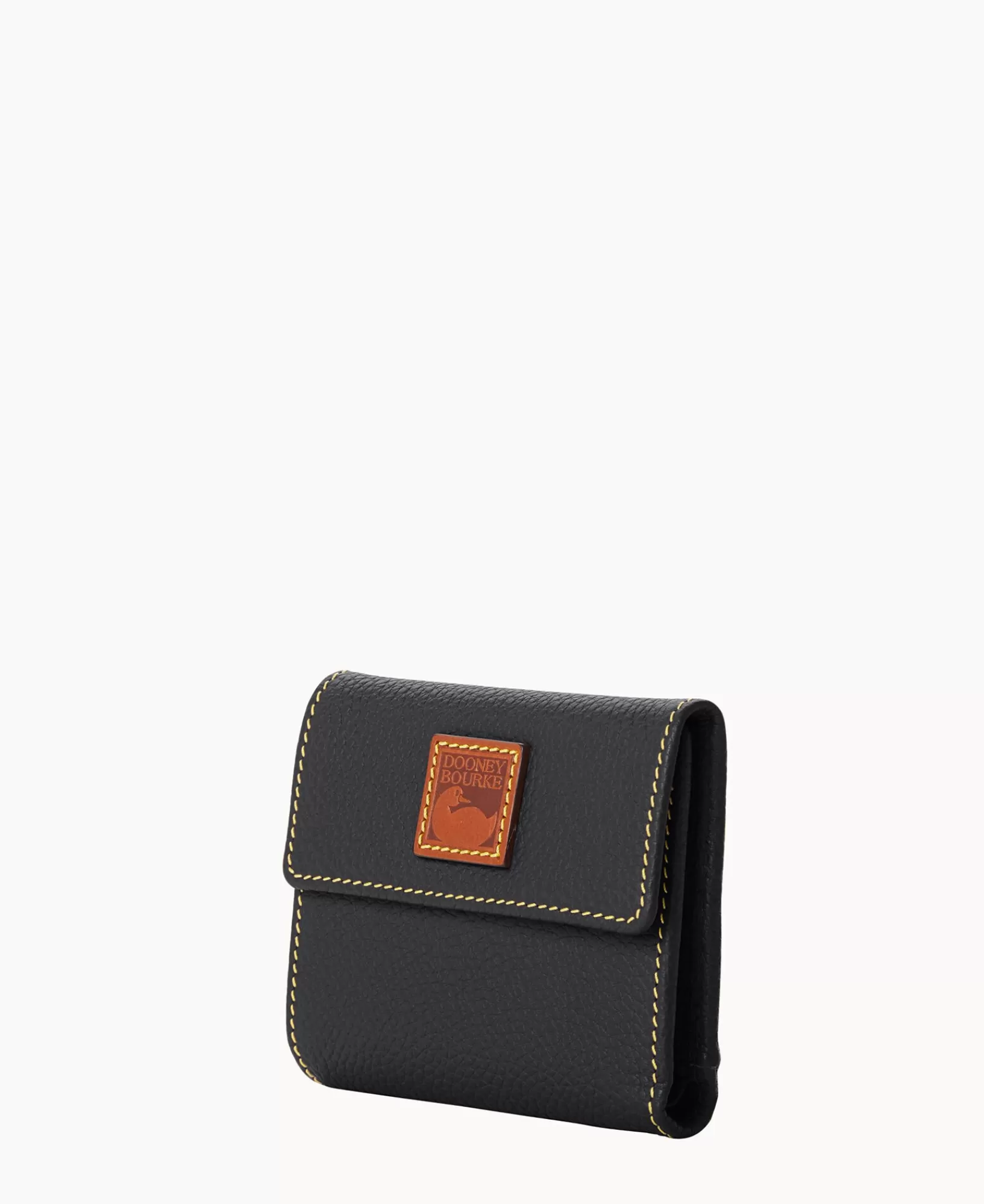 Wallets | Mini Bags>Dooney & Bourke Pebble Grain Small Flap Credit Card Wallet Black