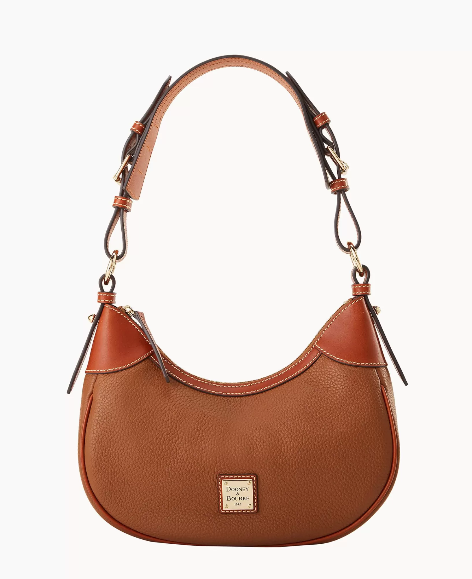 Shoulder Bags>Dooney & Bourke Pebble Grain Small Hobo Caramel