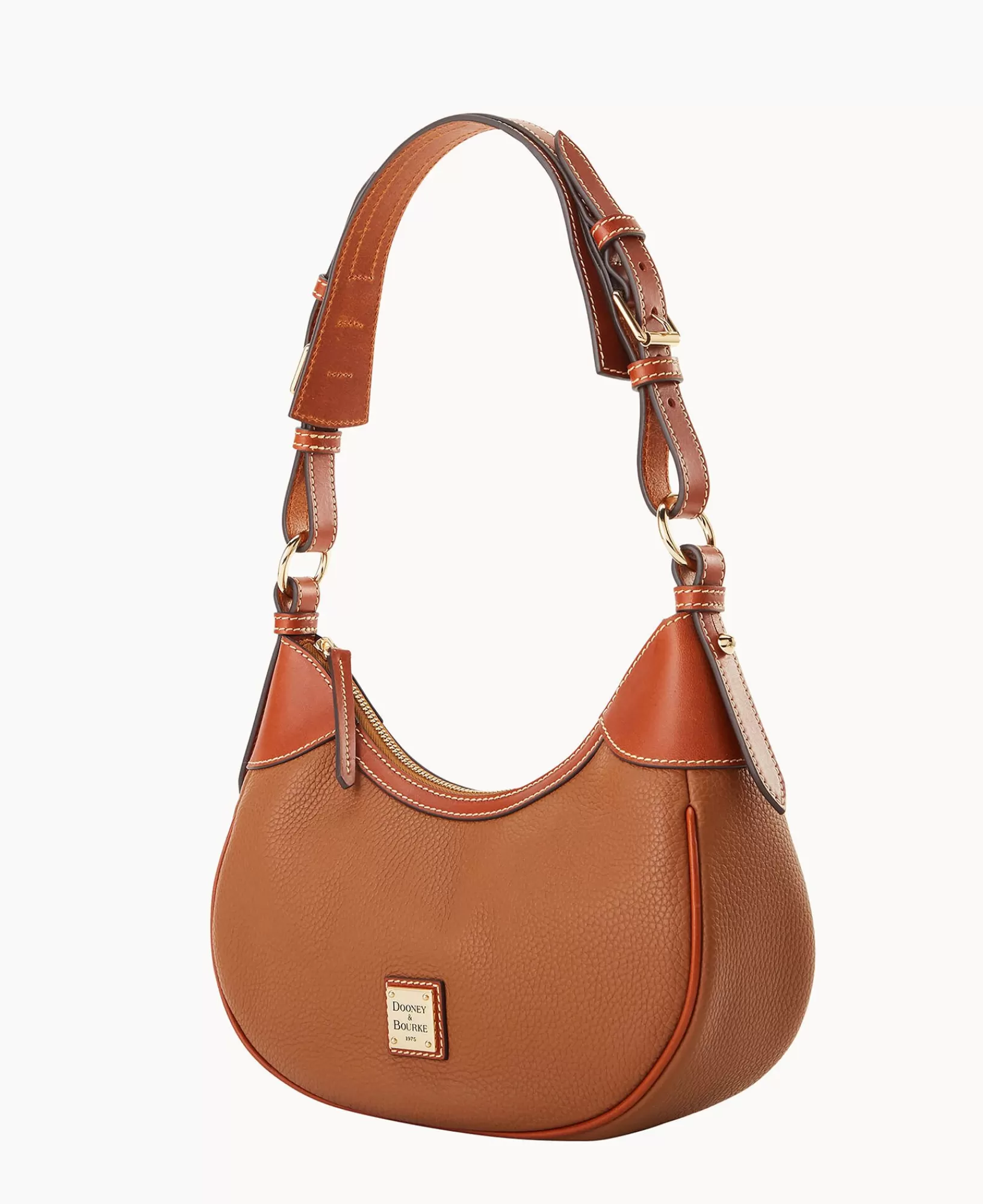 Shoulder Bags>Dooney & Bourke Pebble Grain Small Hobo Caramel