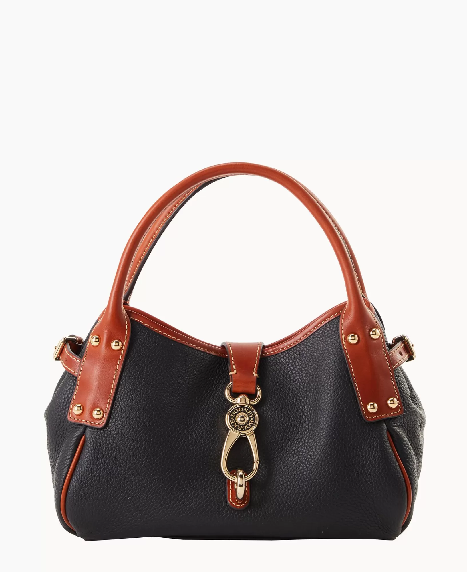 Shoulder Bags | Satchels>Dooney & Bourke Pebble Grain Small Logo Lock Satchel Black