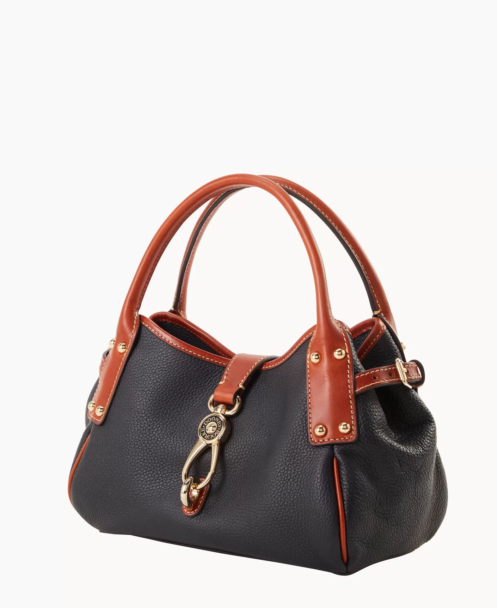 Shoulder Bags | Satchels>Dooney & Bourke Pebble Grain Small Logo Lock Satchel Black