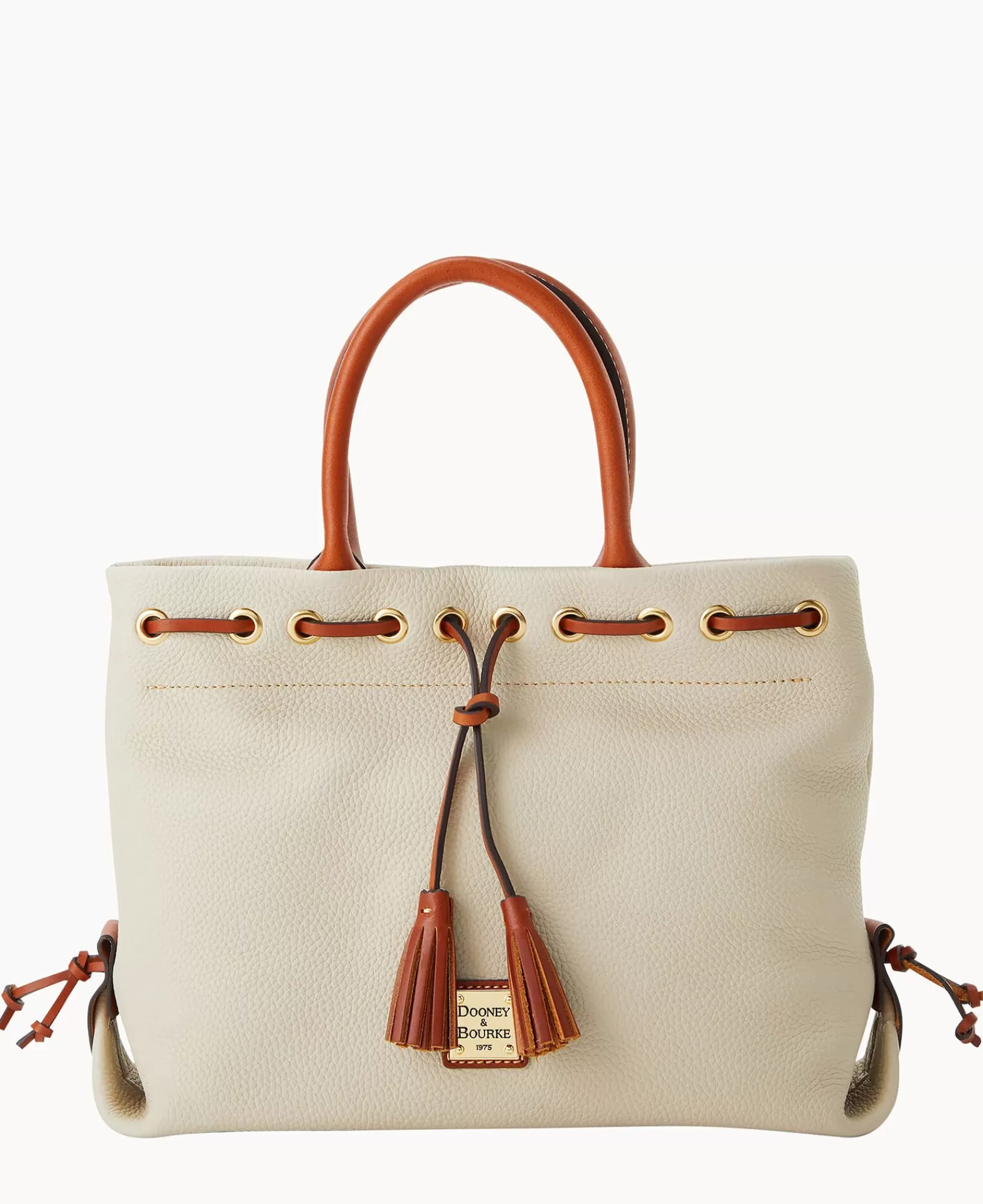 Totes>Dooney & Bourke Pebble Grain Tassel Tote Bone