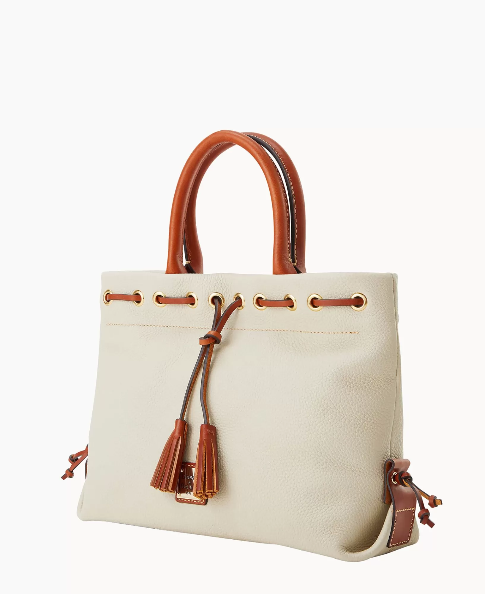 Totes>Dooney & Bourke Pebble Grain Tassel Tote Bone